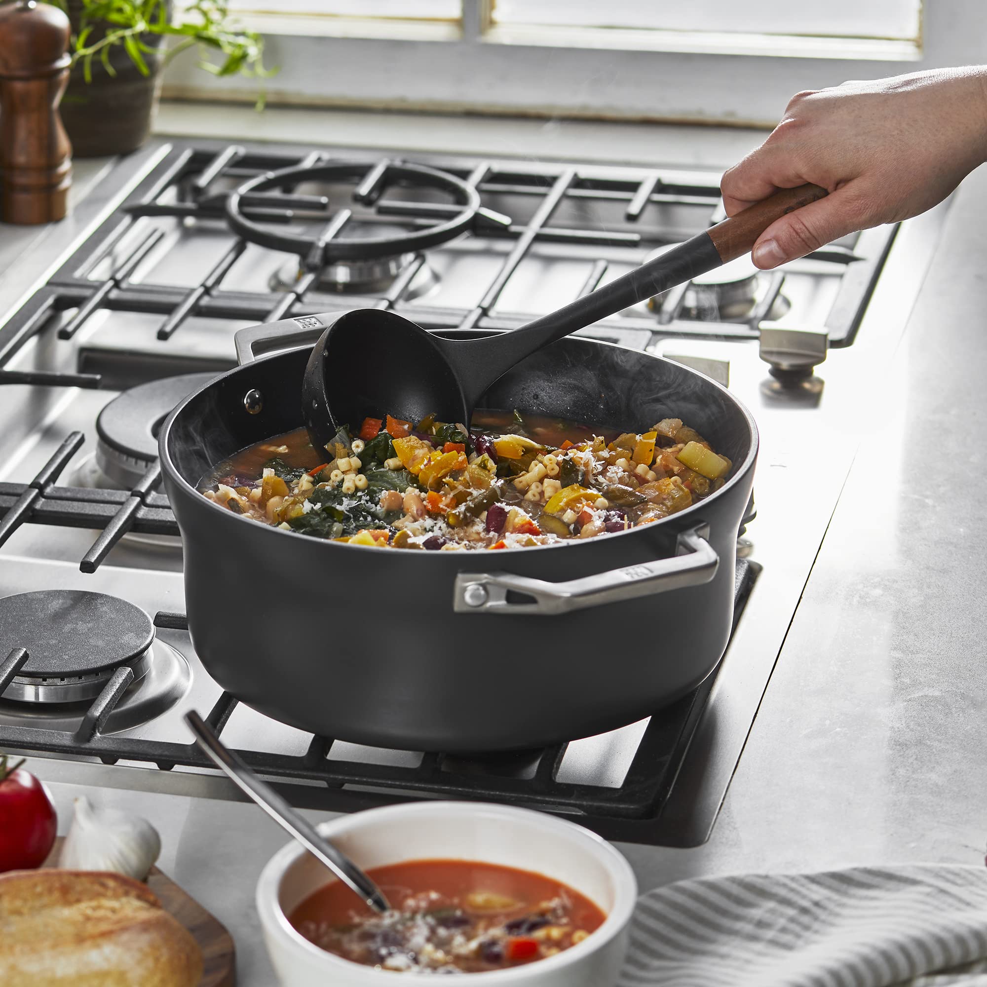 Staub Soup Ladle, Perfect For Serving Hot Soup, Portion Batter For Pancakes, And Sauce Pasta, Durable Bpa-Free Matte Black Silic
