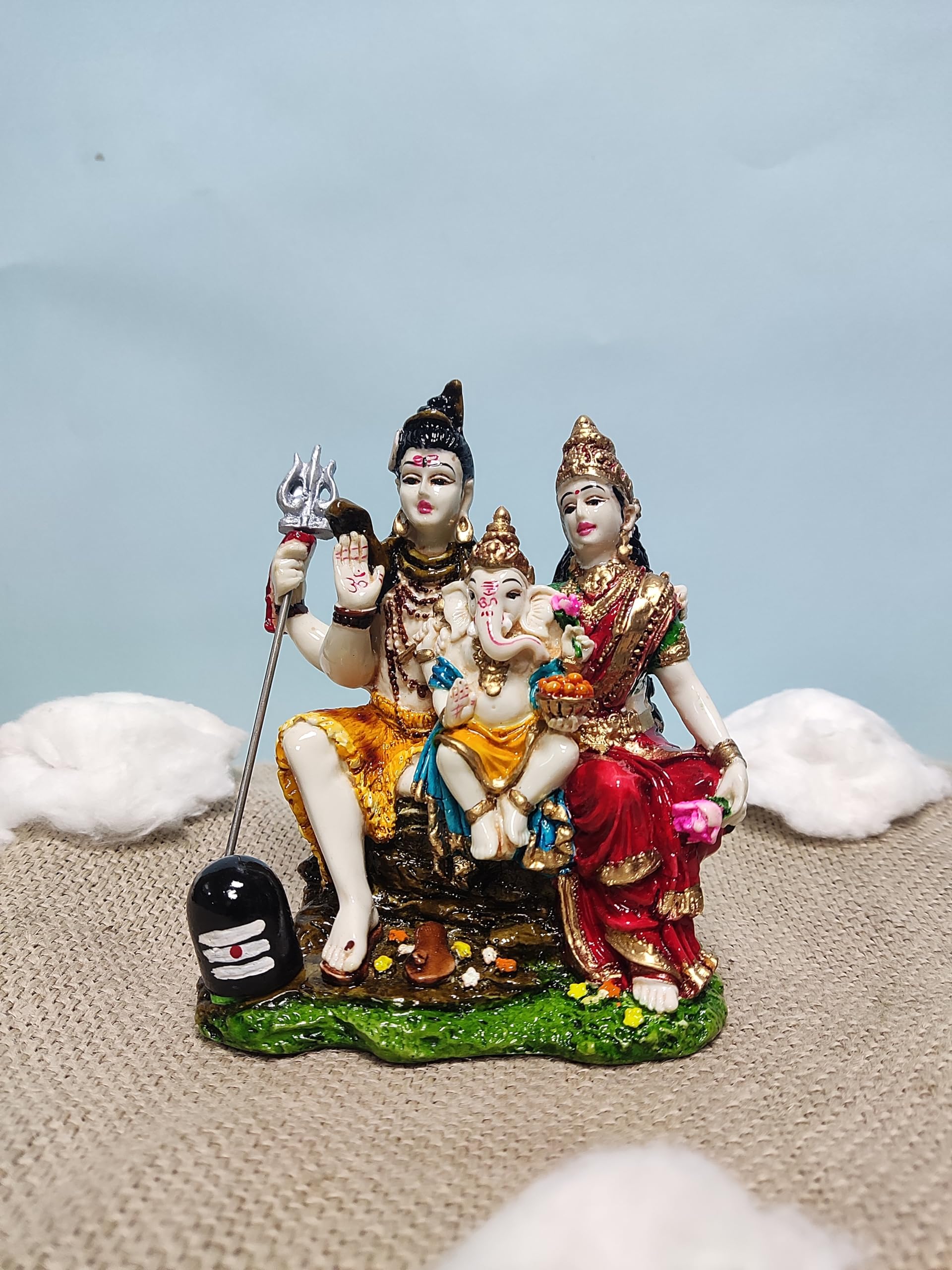 Pratima Shiv Parivar Murti Idol | Shiva Parvati - Shiv Parivar Bholenath Shankar Ganesh Family Murti Idol Statue Sculpture