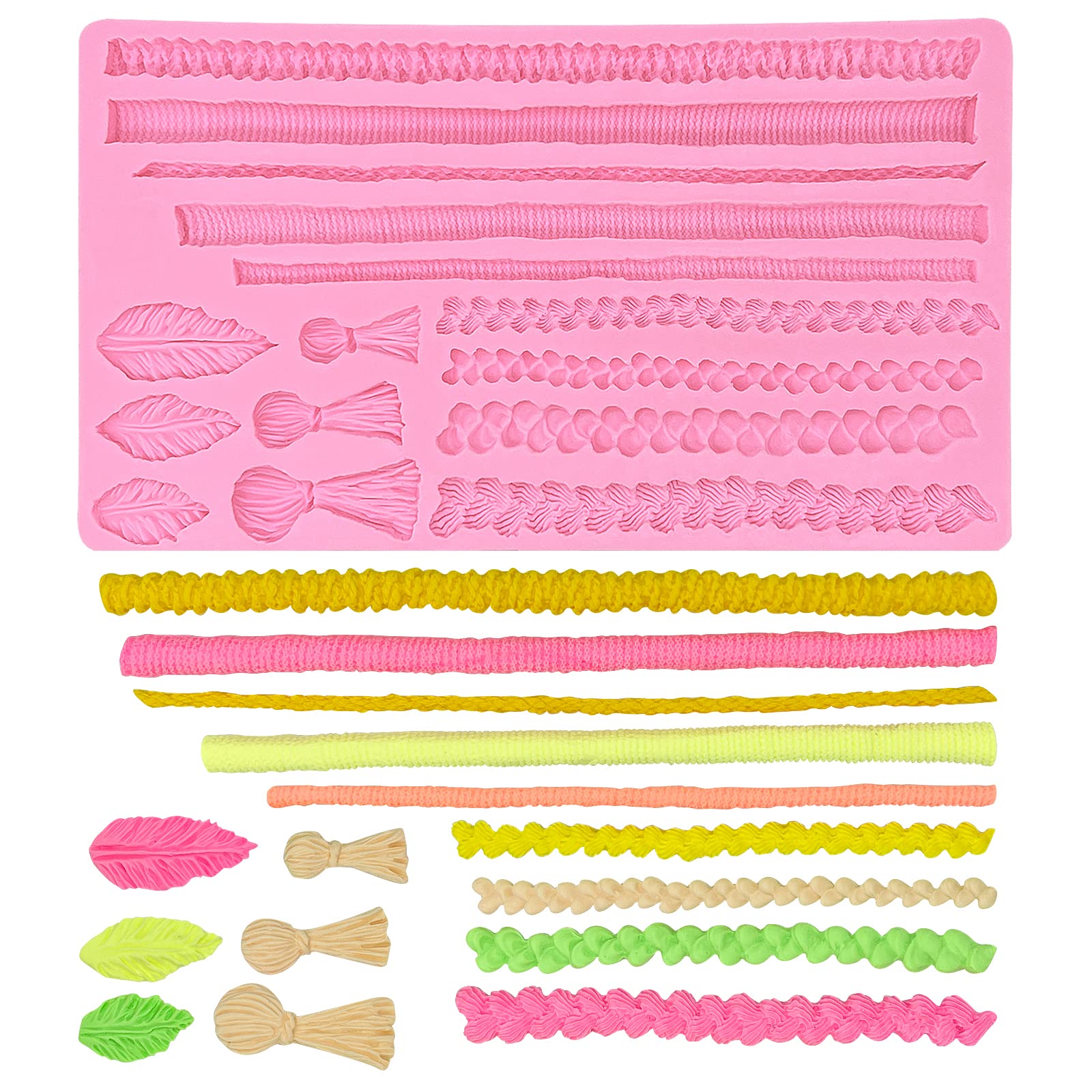 Hemp Rope Fondant Molds, Macrame Tassel Cake Decorating Silicone Molds, Kitchen Candy Chocolate Baking Tools For Cookie Mousse C