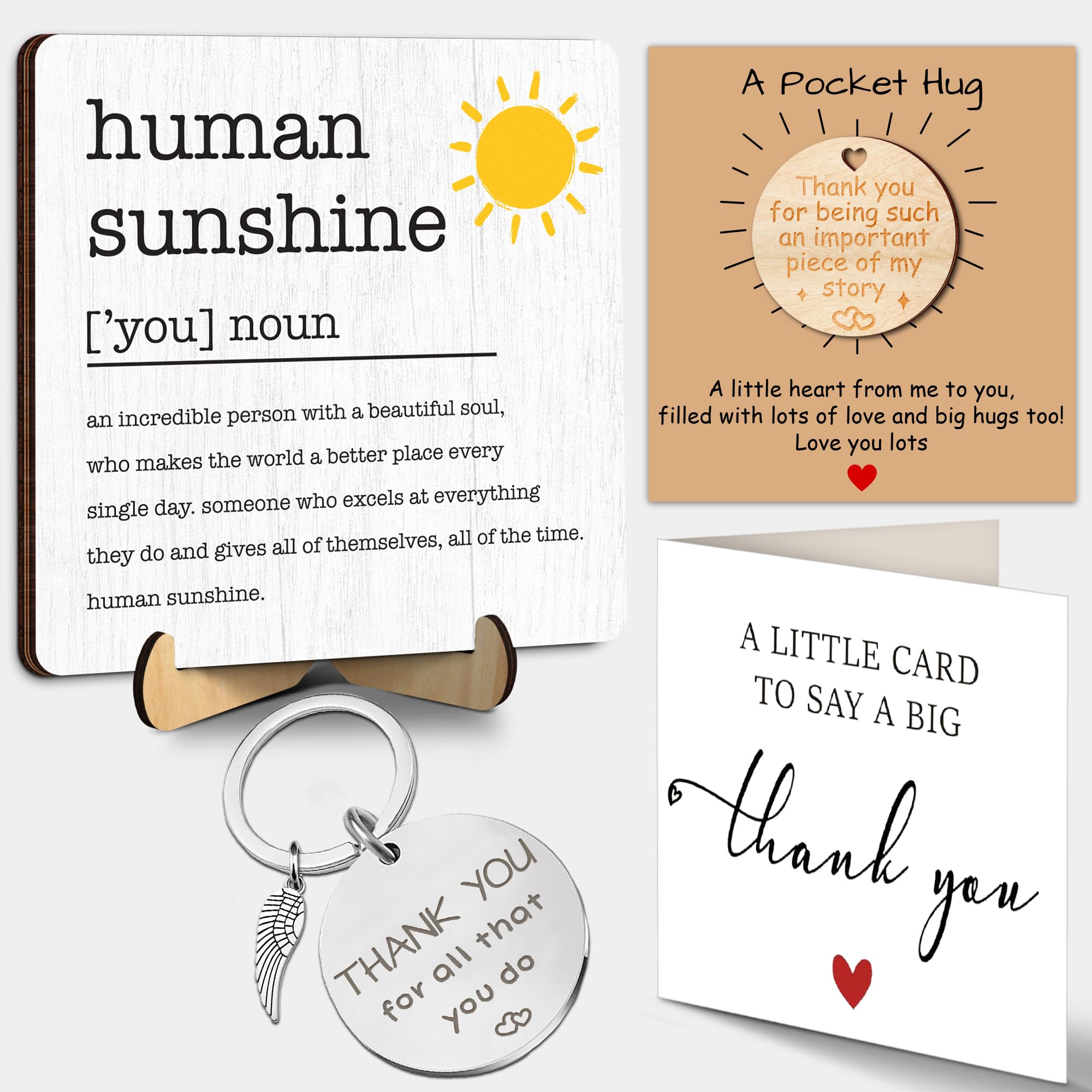 Inspirational Gifts for Women Men Employee, Motivational Human Sunshine Definition Desk Sign, Mental Health Home Office Decor, A