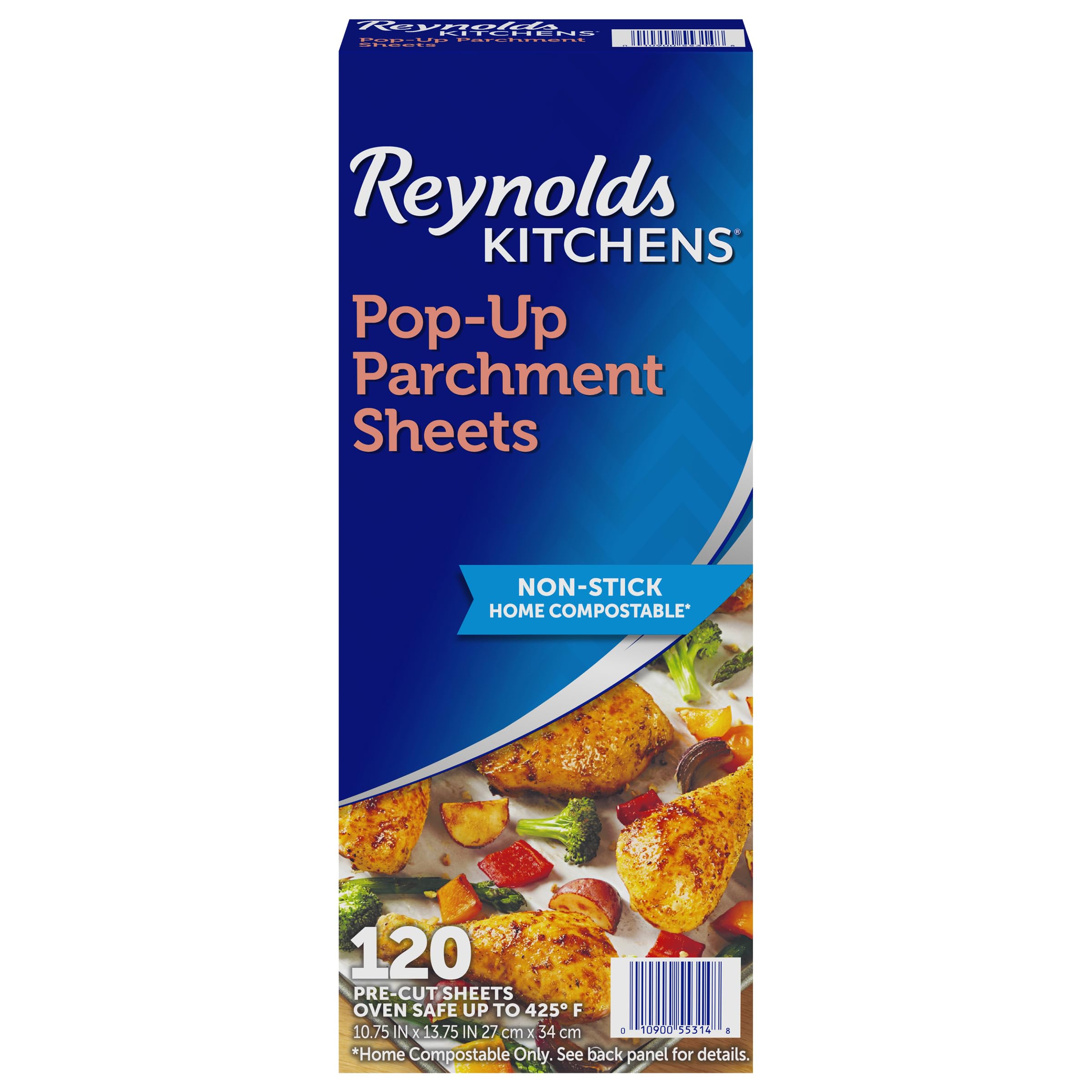 Reynolds Kitchens Pop-Up Parchment Paper Sheets, 10.7X13.75 Inch, 120 Sheets