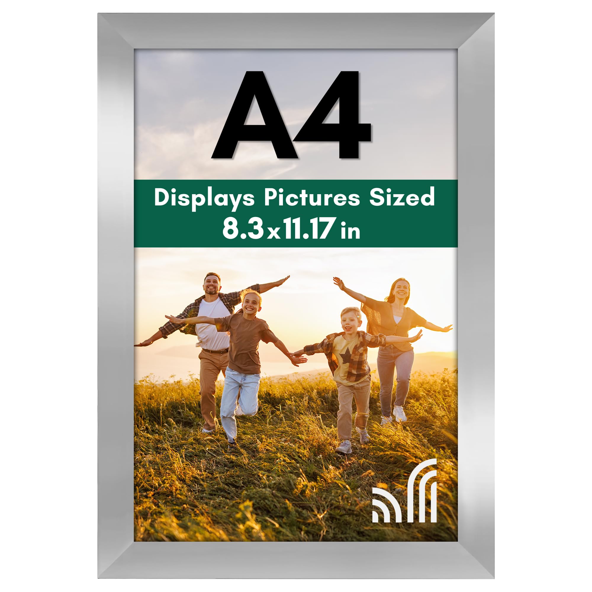 Americanflat A4 Picture Frame with Shatter-Resistant Glass - 8.3x11.7 Frame with Engineered Wood - Signature Collection - A4 Fra