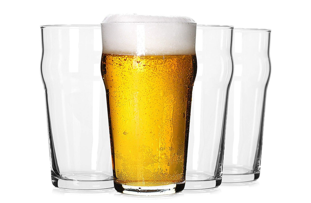 Pint Glasses,20Oz British Beer Glass,Classics Craft Beer Glasses,Premium Beer Glasses Tumbler Set Of 4, Pub Beer Glasses,Unique