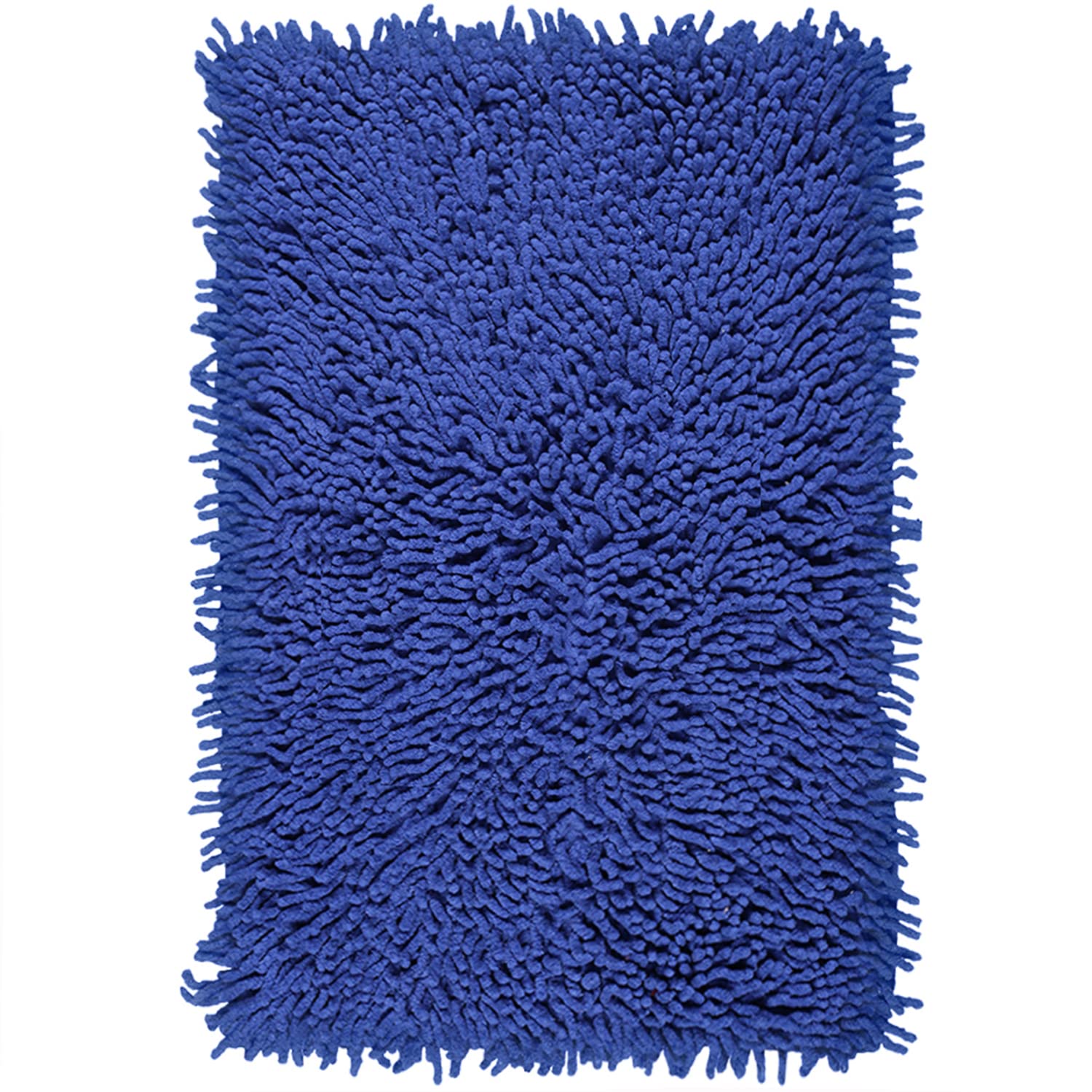 Saral Home Cotton Shaggy Anti-Skid Rectangular Bath Mat (Blue, 40X60 Cm)