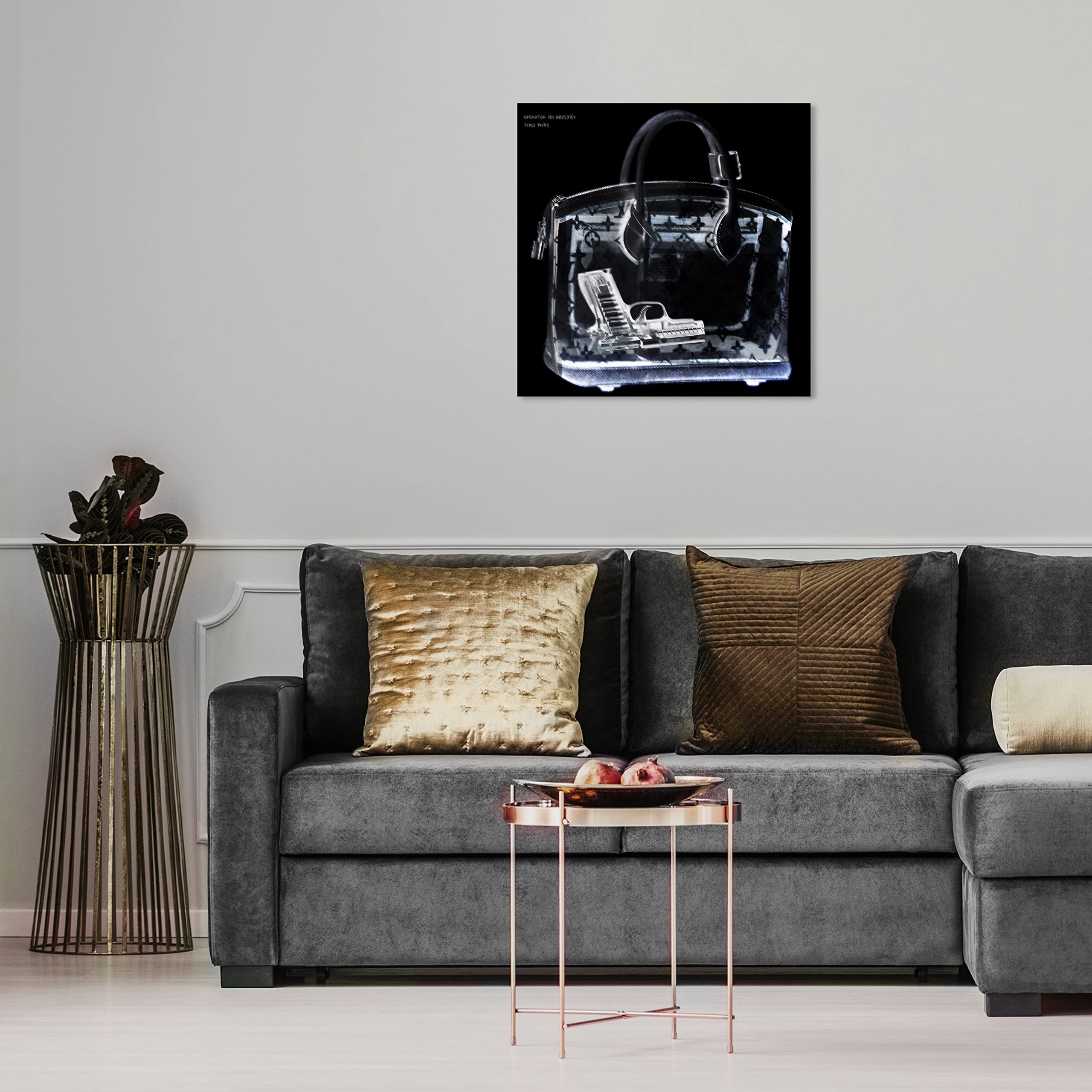 The Oliver Gal Artist Co. Fashion And Glam Wall Art Canvas Prints 'Couture X Ray' Handbags Home D  Cor, 16 In X 16 In, Black, Wh