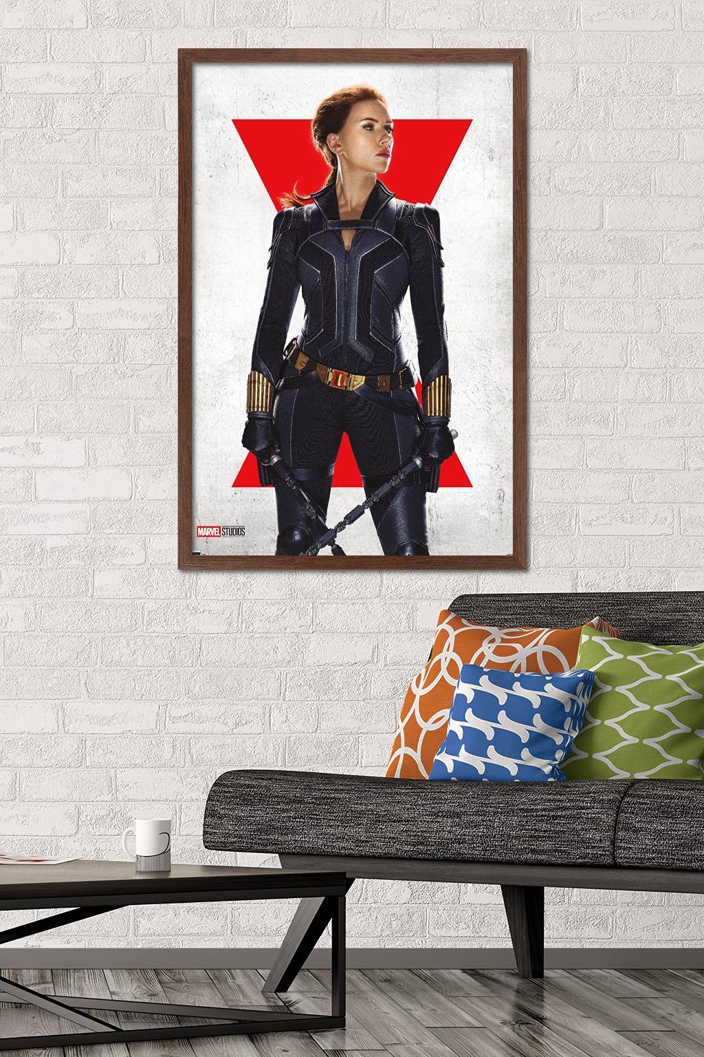 Trends International Marvel Black Widow - Black Widow One Sheet Wall Poster, 22.37'' X 34.00'', Mahogany Framed Version