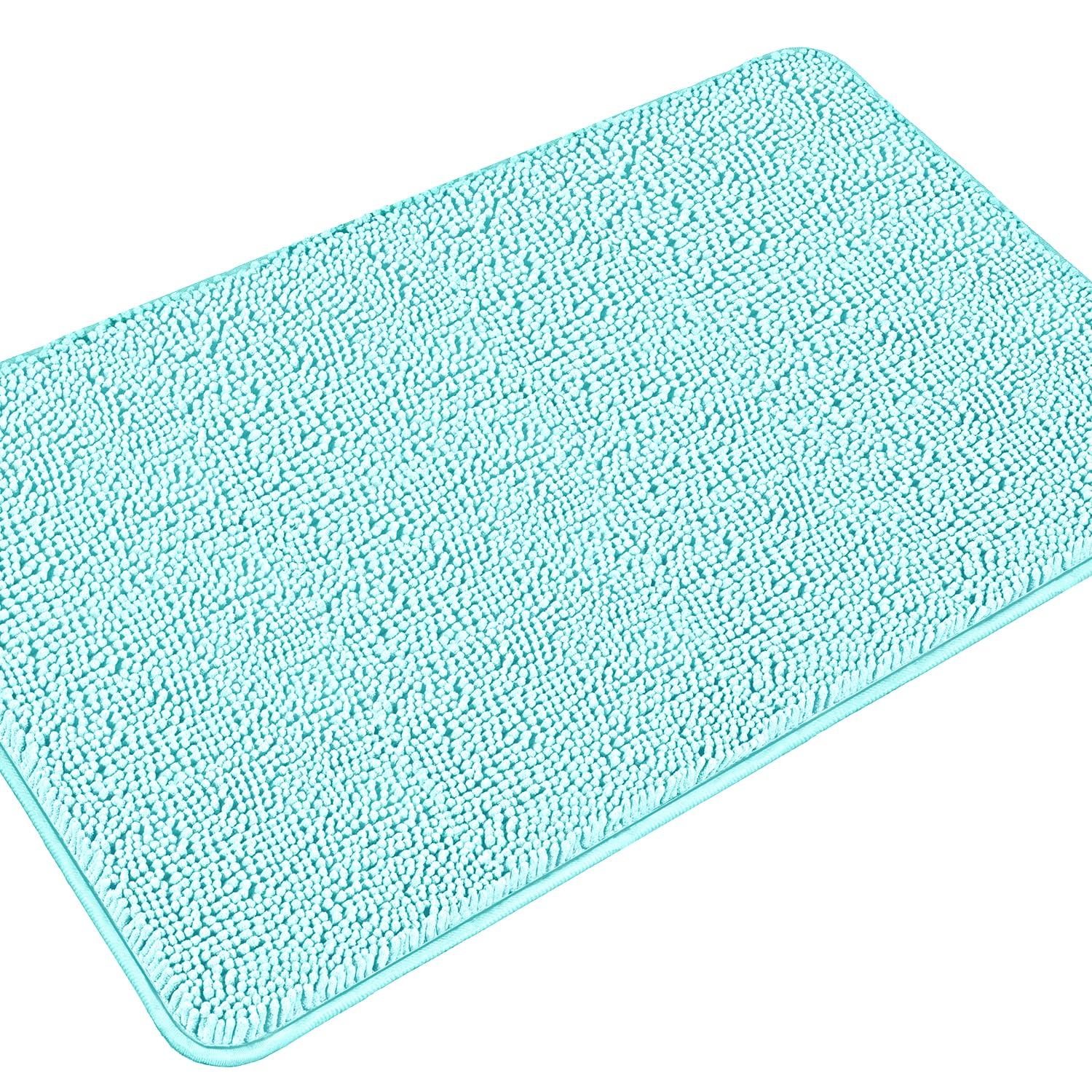 Pureswan Aqua Bathroom Rugs - Absorbent And Washable Bath Mat, Non-Slip, Thick Soft Chenille Bath Rugs For Bathroom Floor, Showe