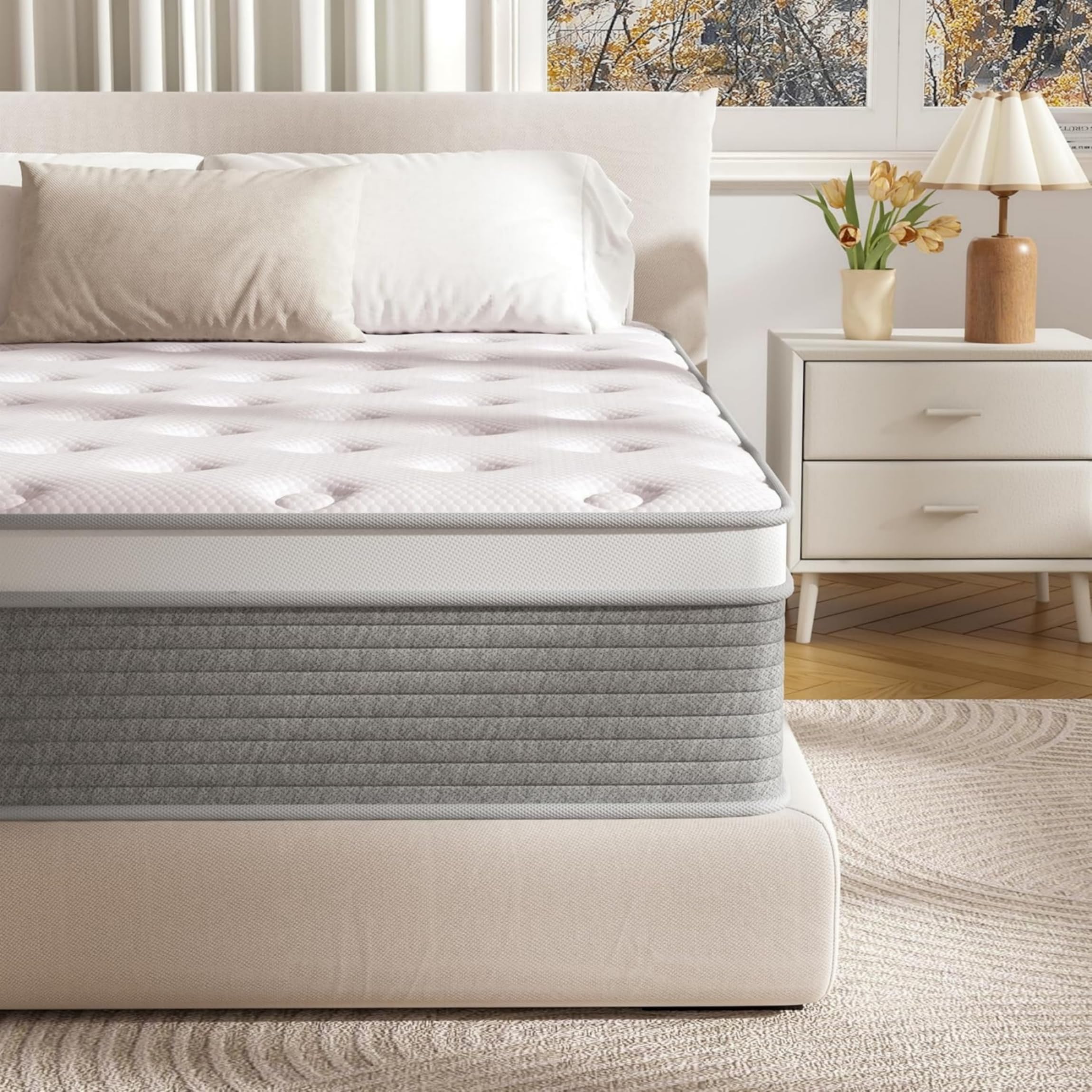 Ciuance Twin Xl Mattress, 12 Inch Twin Xl Mattress Hybrid Design Memory Foam Twin Xl Mattress In A Box For Cooling Sleep Pressur