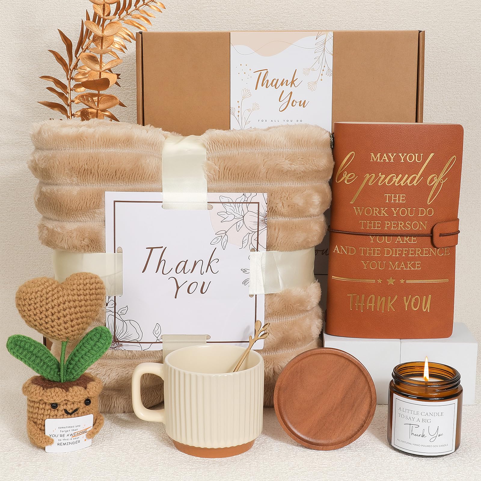 StoFurry Thank You Gifts for Women,9PCS Teacher Appreciation Gifts,Birthday Gift Basket,Employee Appreciation Gift for Coworkers