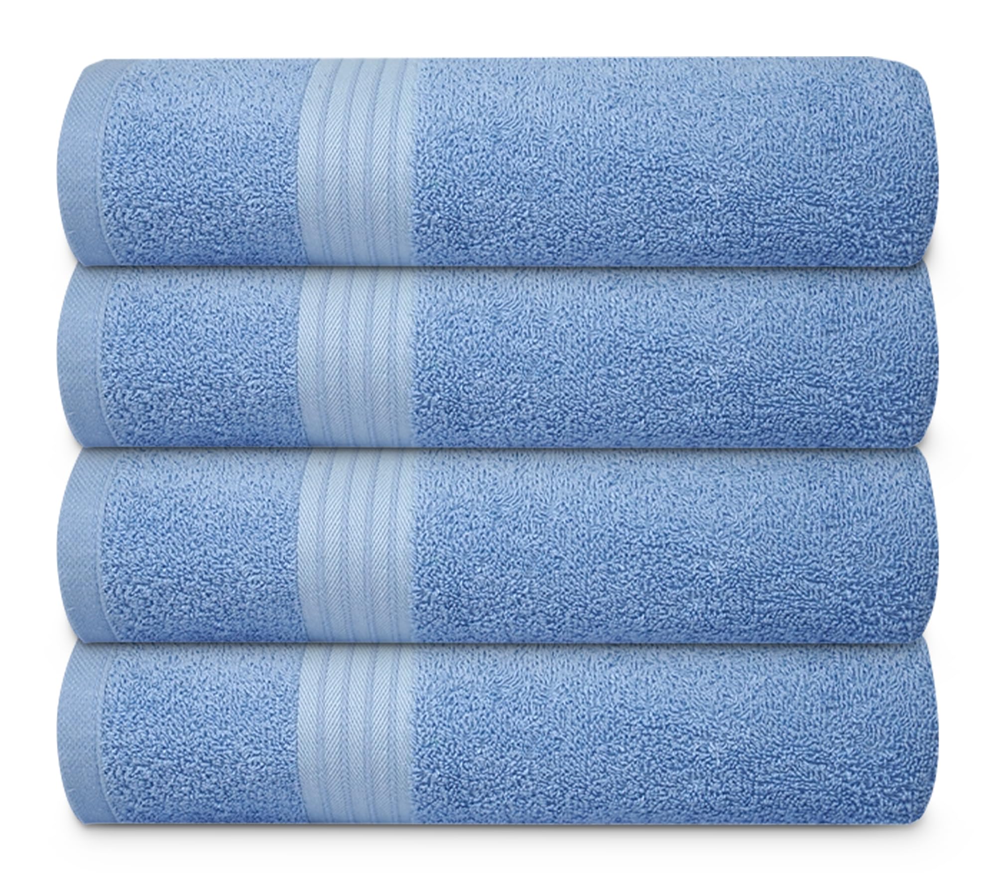 Textila 100% Cotton Extra Large Bath Towels - 30X60 (4-Pack, Blue) - Highly Absorbent, Super Soft, And Luxurious For Bathroom, P