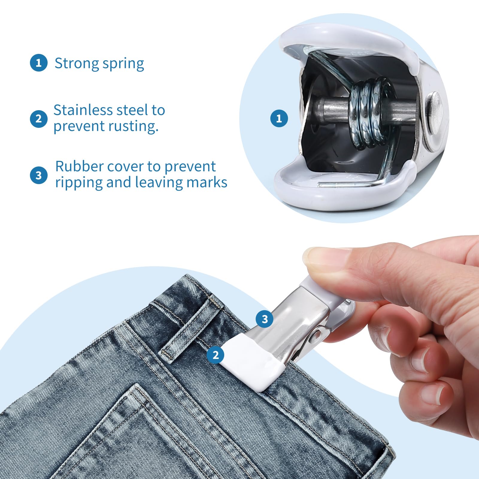 Clothes Pins Heavy Duty Out Door 30 Pack,Chip Clips 2.17 Inch, Bag Clips, Clothespins,Chip Clips Bag Clips Food Clips for Laundr