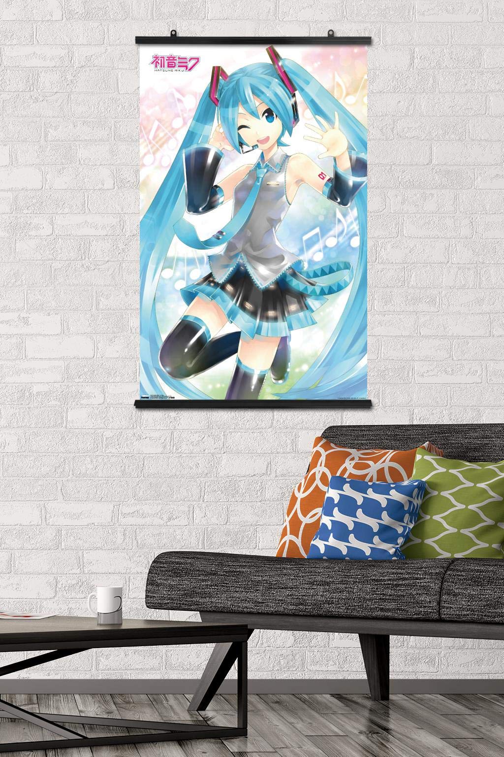 Trends International Hatsune Miku - Waving Wall Poster, 22.375'' X 34'', Poster & Clip Bundle