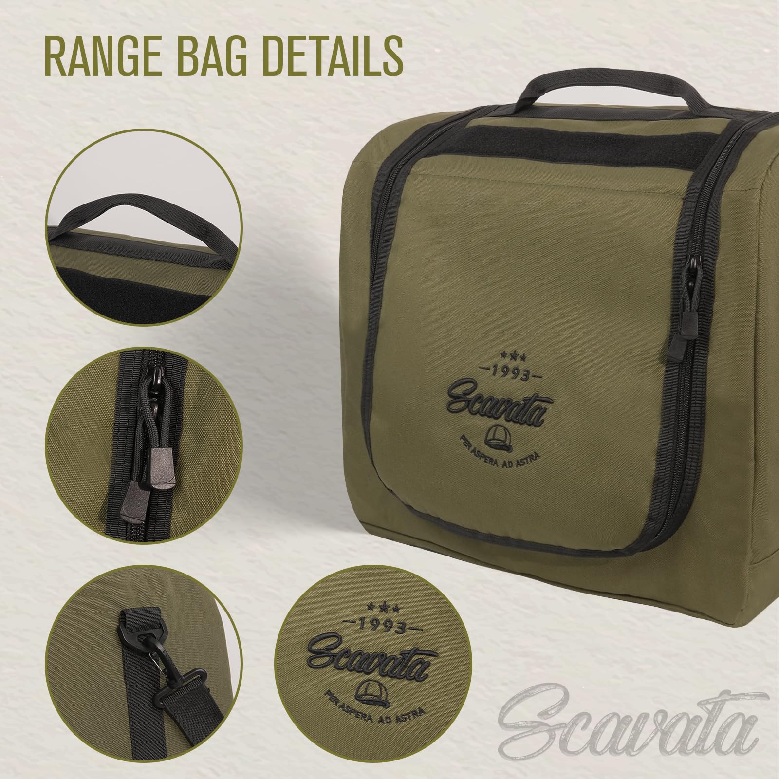Scavata Large Hat Bag For Baseball Caps, Hat Organizer Bag For Traveling & Storing Snapback Cap, Portable Hat Carrier Holder Cas