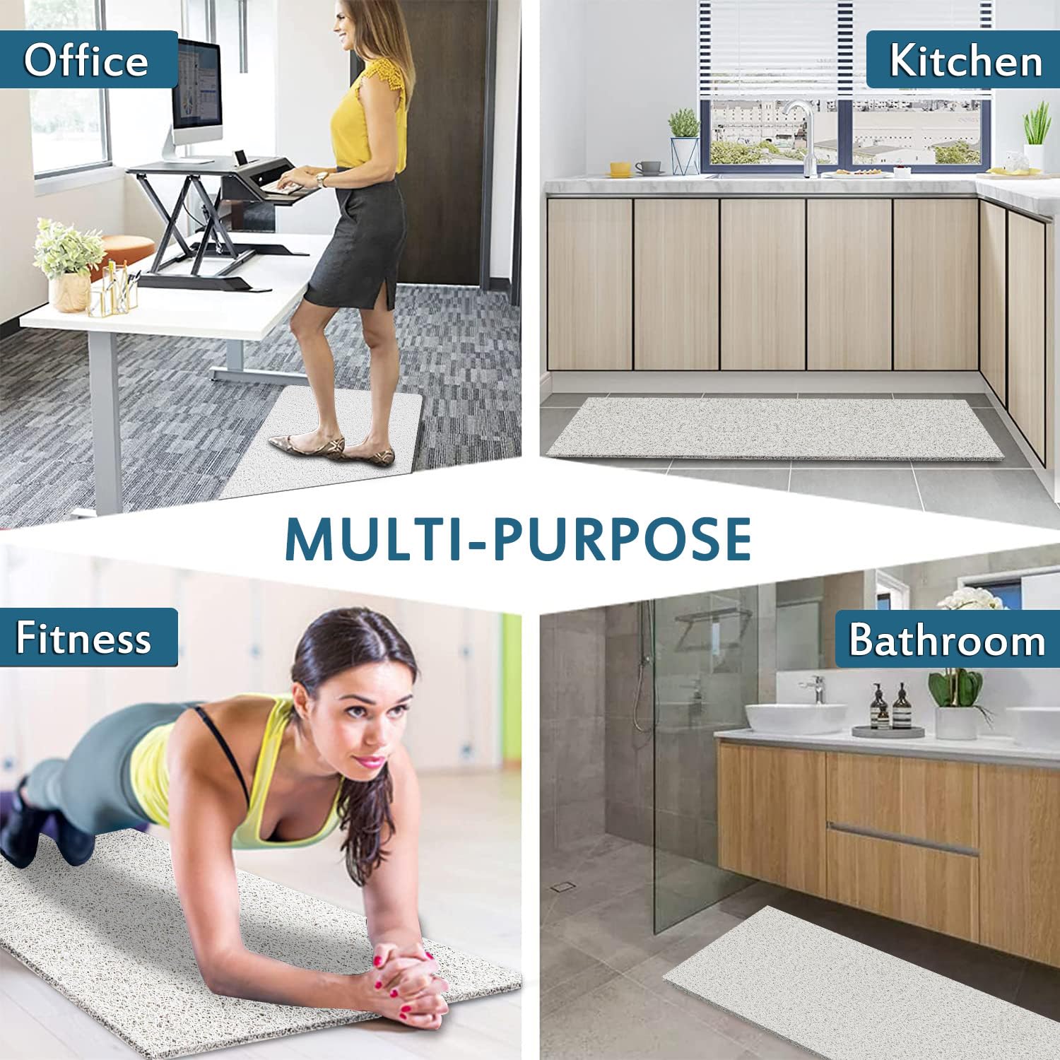 Extra Large Shower Mats Non Slip, 17.1  59 Inch, Bath Mat For Shower, Loofah Mats For Shower And Bathroom, Quick Drying, White