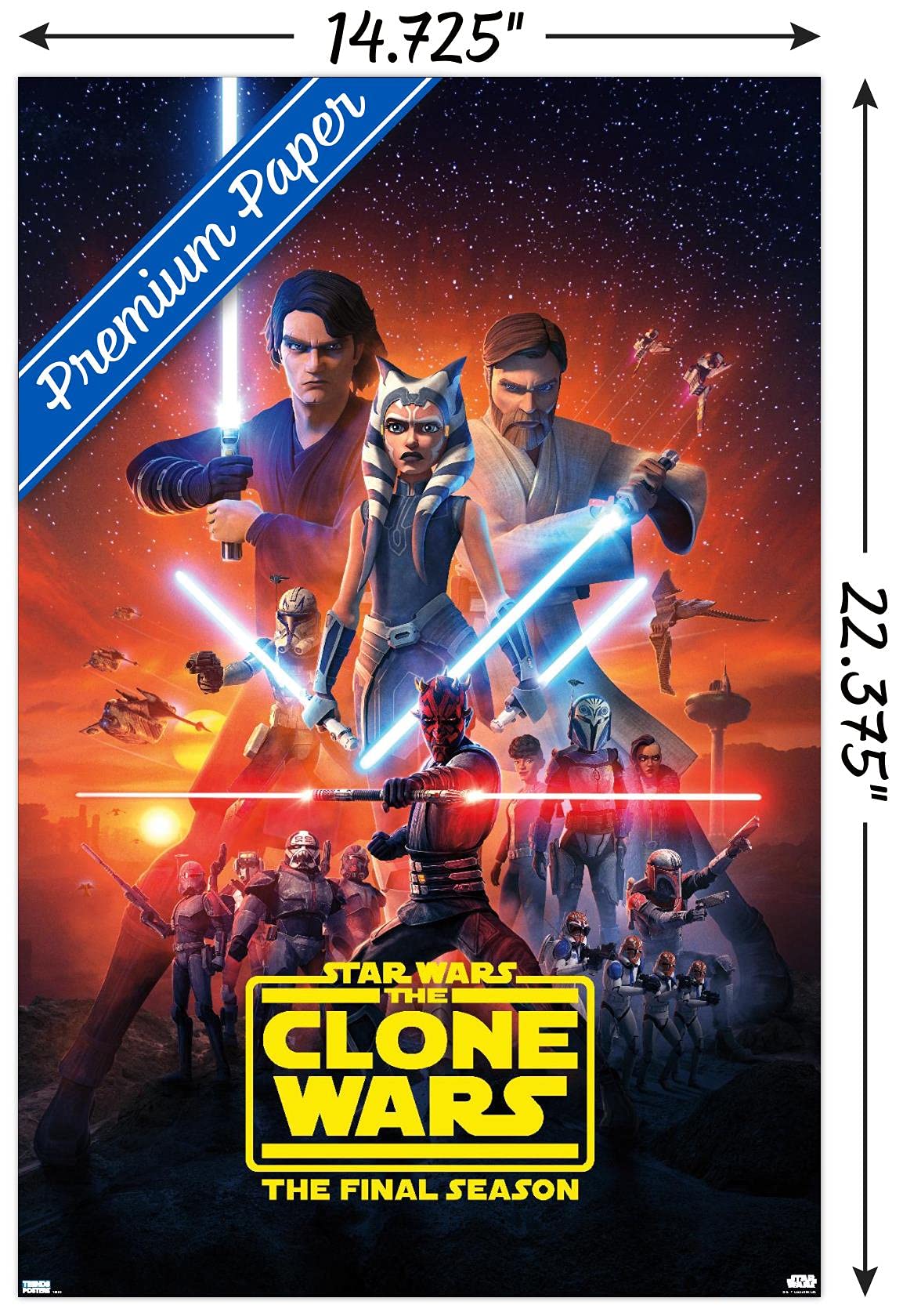 Trends International Star Wars: The Clone Wars - Season 7 Key Art Wall Poster, 14.725'' X 22.375'', Premium Unframed Version