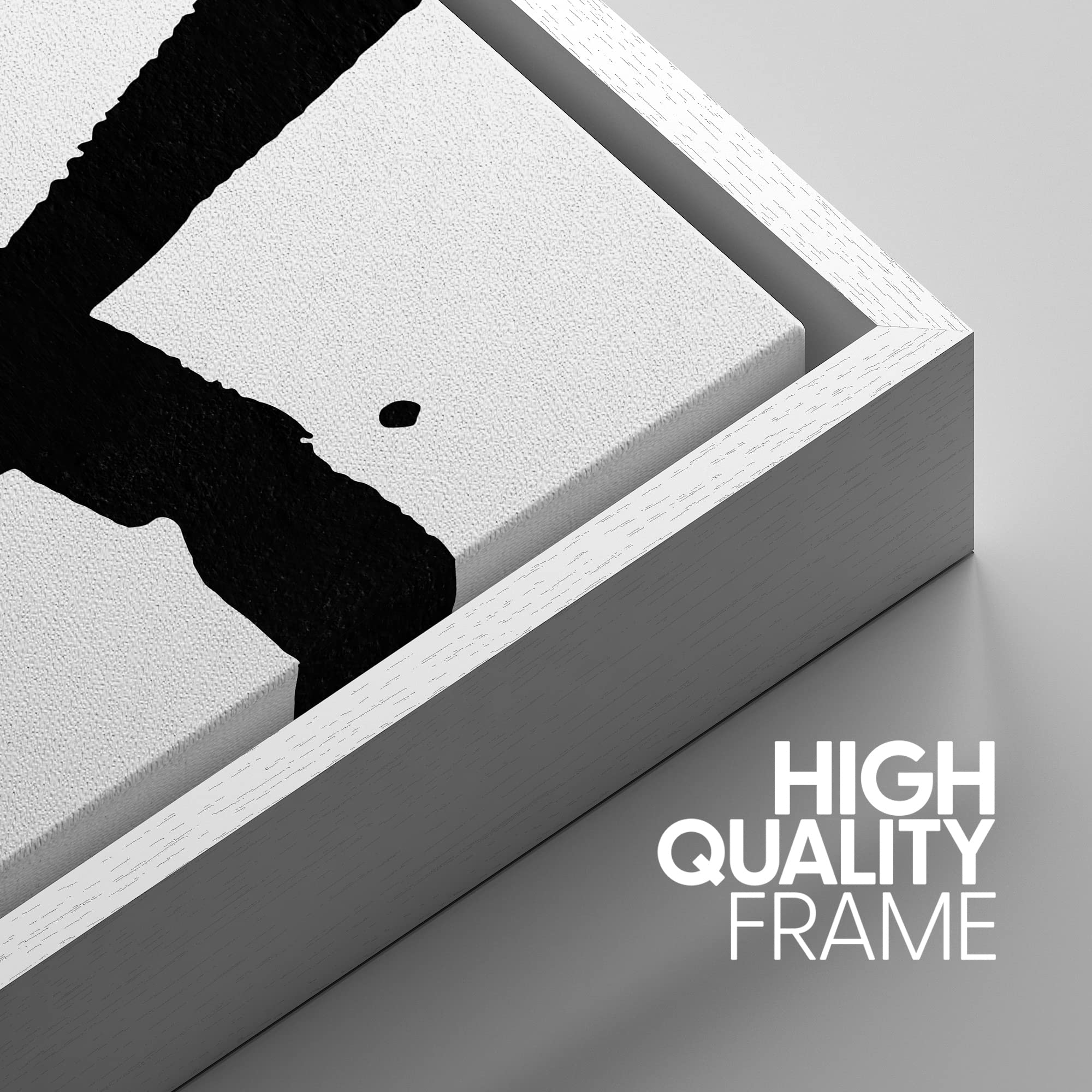 Signwin Framed Canvas Print Wall Art Abstract Paint Strokes With Blue Mountain Landscape Abstract Nature Mixed Media Modern Art