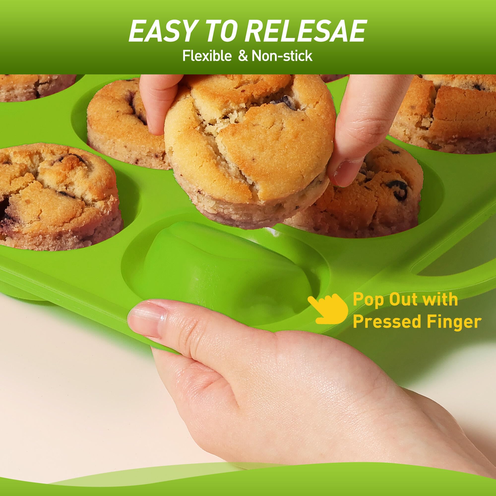 24 Cups Silicone Muffin Pan with Metal Reinforced Frame Cupcake Tray Egg Mold Great Grandma Christmas Xmas Birthday Mother Gifts