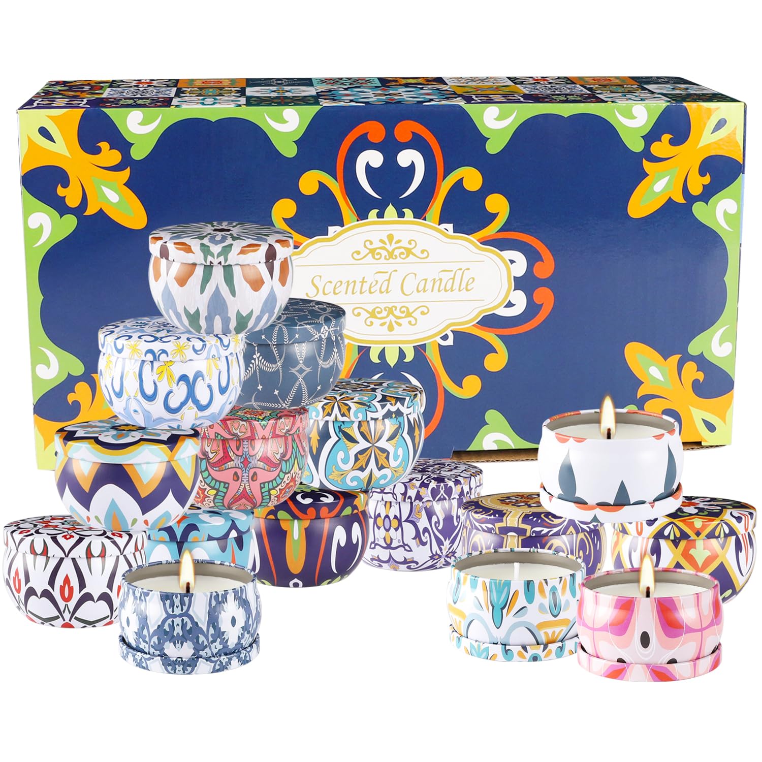 16 Pack Scented Candles Gift Set- Aromatherapy Candle Gifts for Men, Woman-Men Candle Set,Ideal Gift for Travel Home D  cor