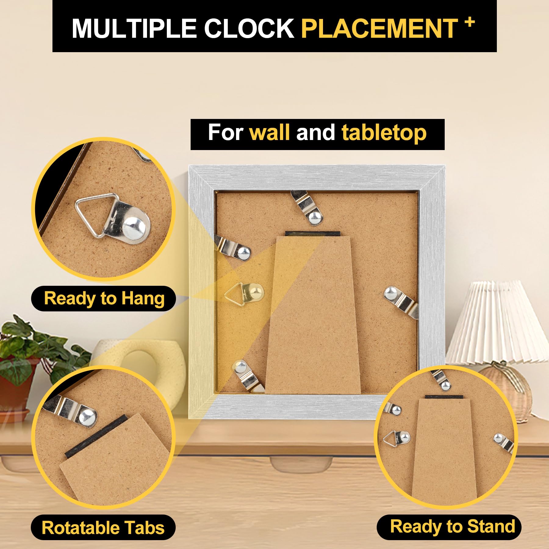 TOFOREVO Picture Frames 5x5 Set of 2 Distressed Silver Wood Grain Photo Frame for Gallery Wall Mounting or Tabletop Display