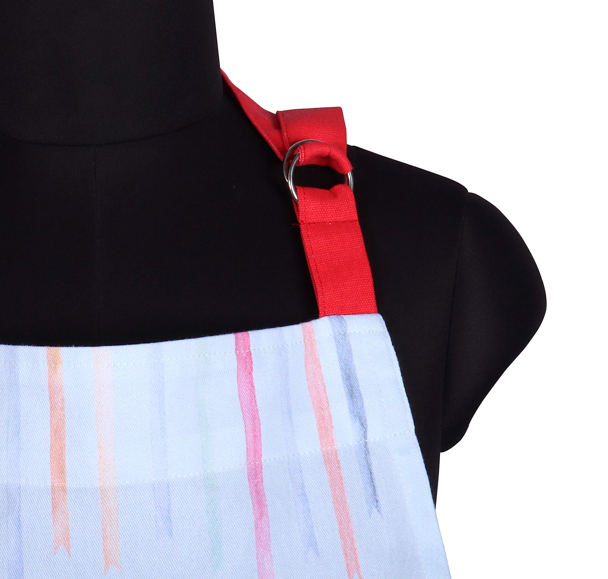 Amour Infini Aprons For Women Cotton Washable Breakfast Apron 27.5 X 33 Inches Adjustable Strap & Waist Ties For Baking Cooking