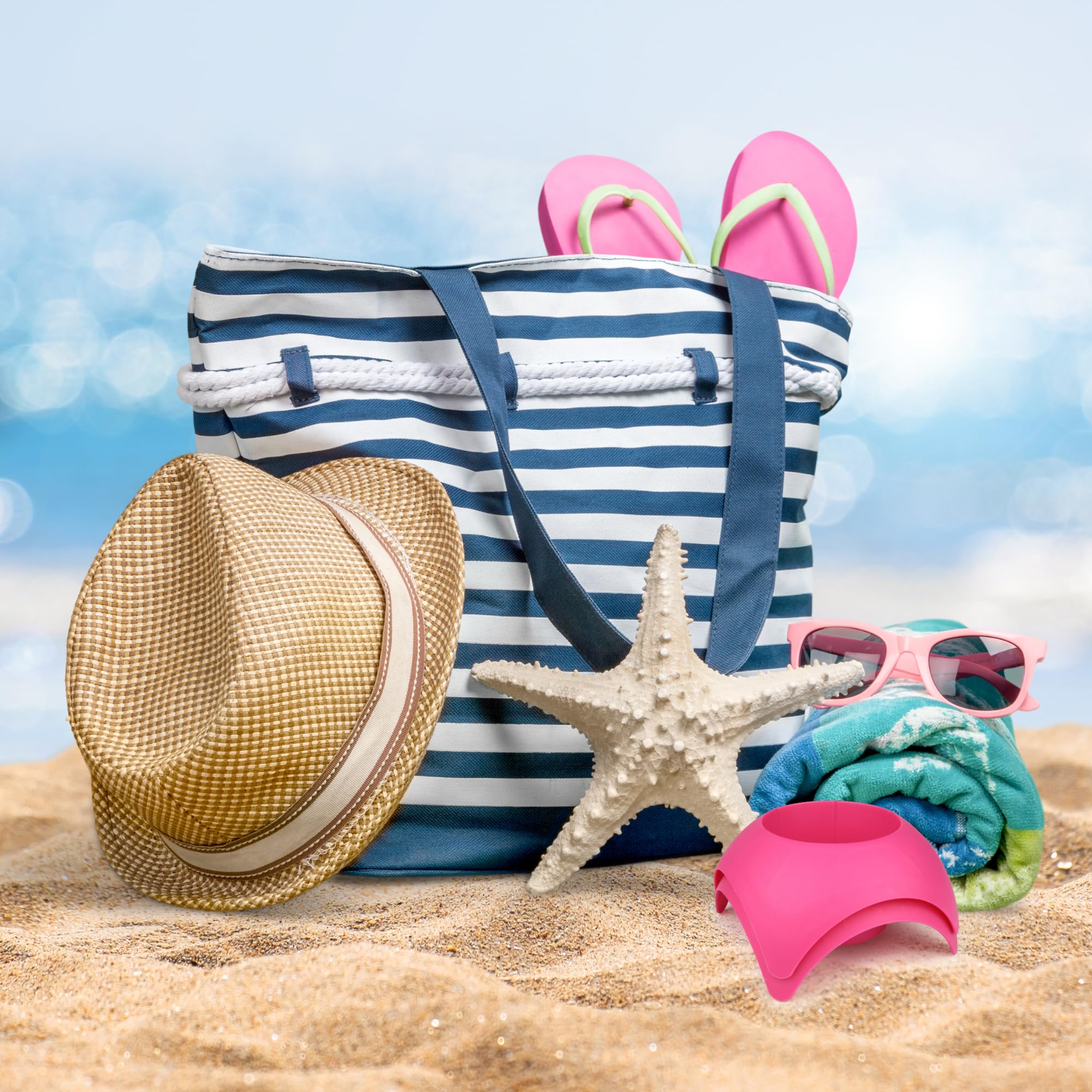Set Of 2 Turtleback Sand Coaster Cup Holder Hot Pink 2 Pack
