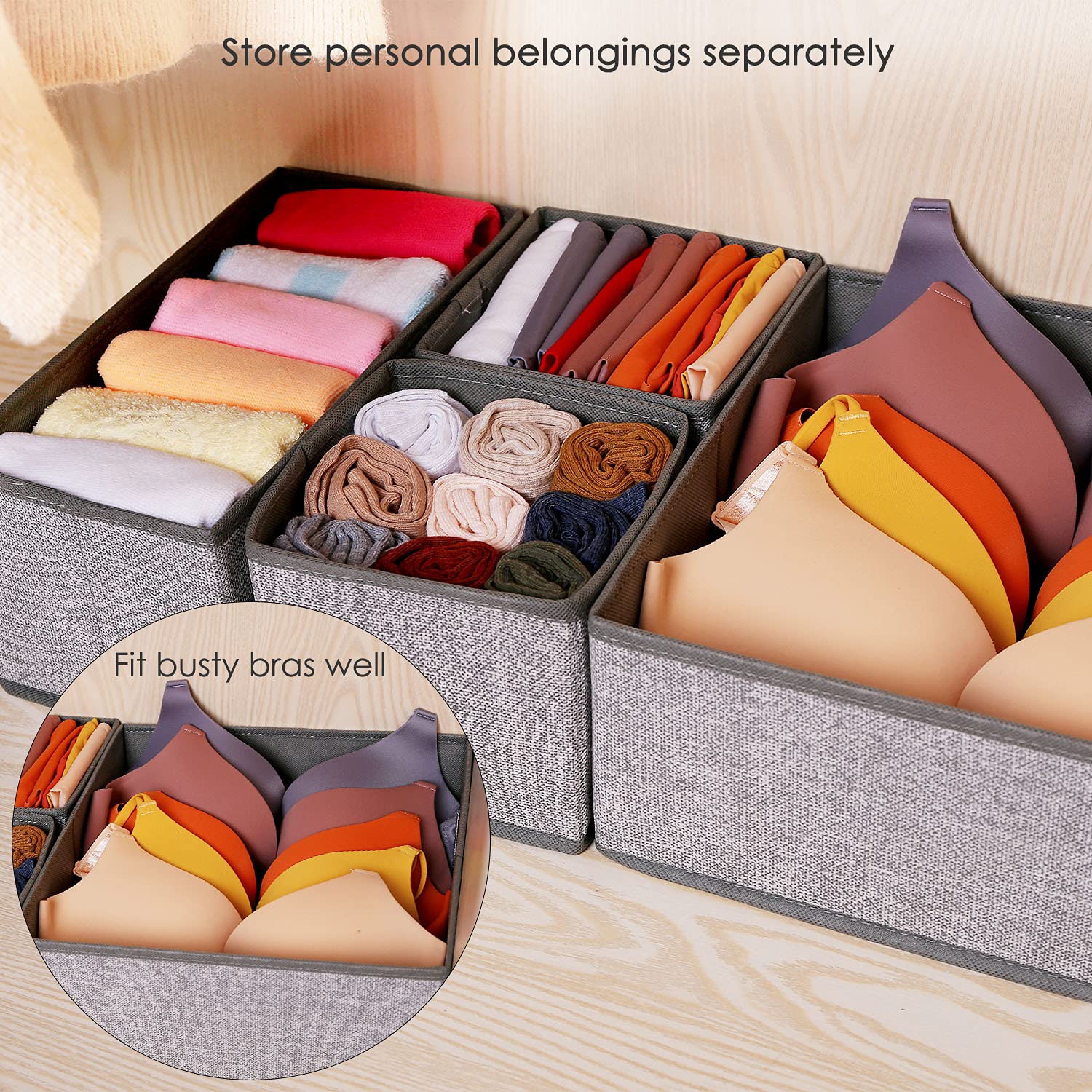 12 Pack Drawer Organizers for Clothing, Foldable Clothes Storage Box Closet Dresser Drawer Organizers Dividers, Bedroom Organiza