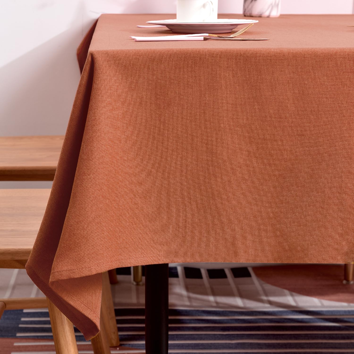 BALCONY & FALCON Table Cloth for 6ft Rectangle Tables - Waterproof, Wrinkle-Free Farmhouse Tablecloth for Dining, Kitchen, Fall 