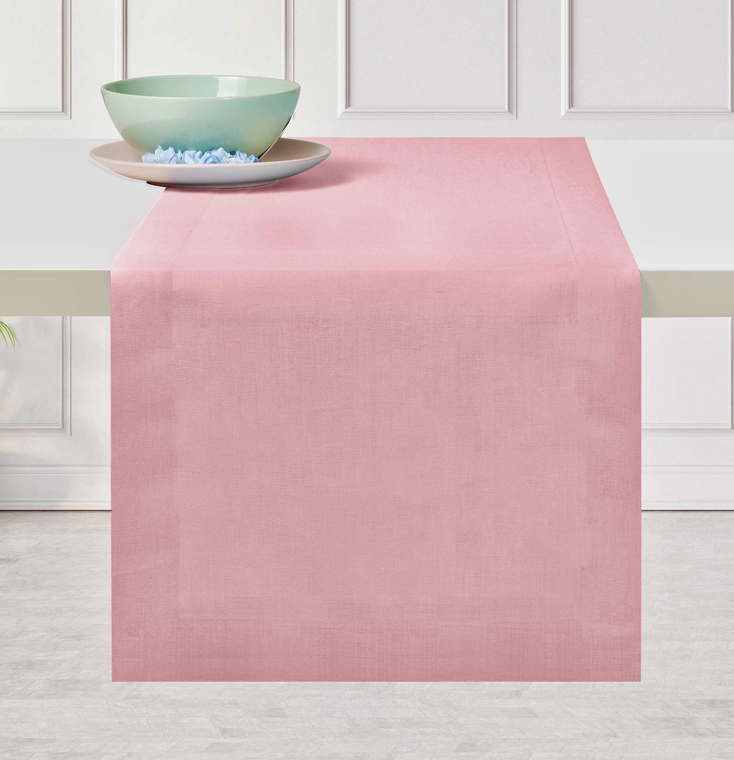 D'Moksha Linen Table Runner 48 Inches Long, Rose Gold Table Runner, Pure Linen Coffee Table Runner For Fall, Thanksgiving, Chris