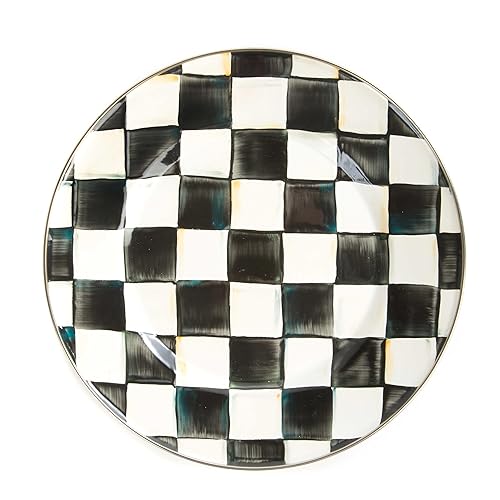 Mackenzie-Childs Courtly Check Enamel Dinner Plate, 10-Inch Round Serving Plate