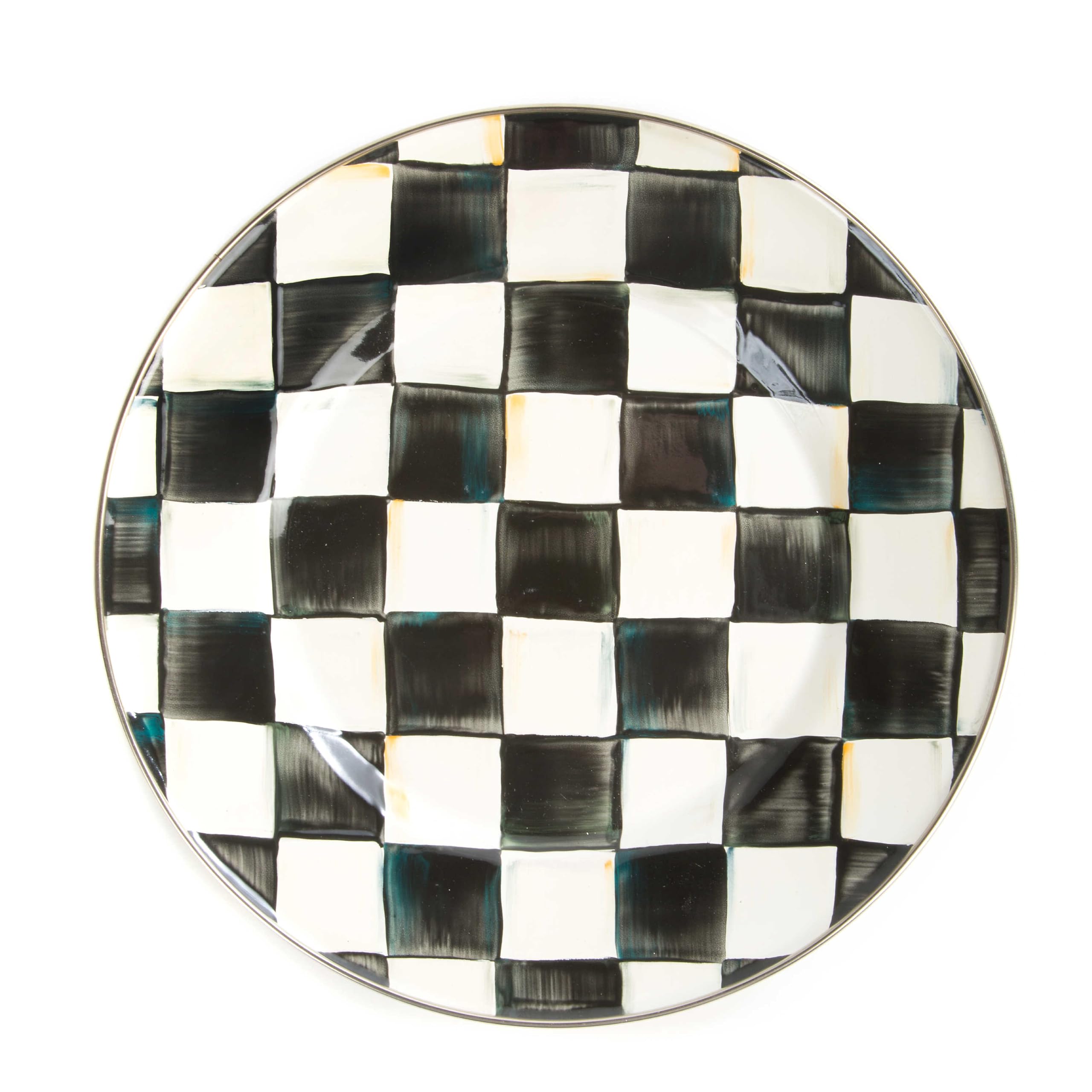 Mackenzie-Childs Courtly Check Enamel Dinner Plate, 10-Inch Round Serving Plate