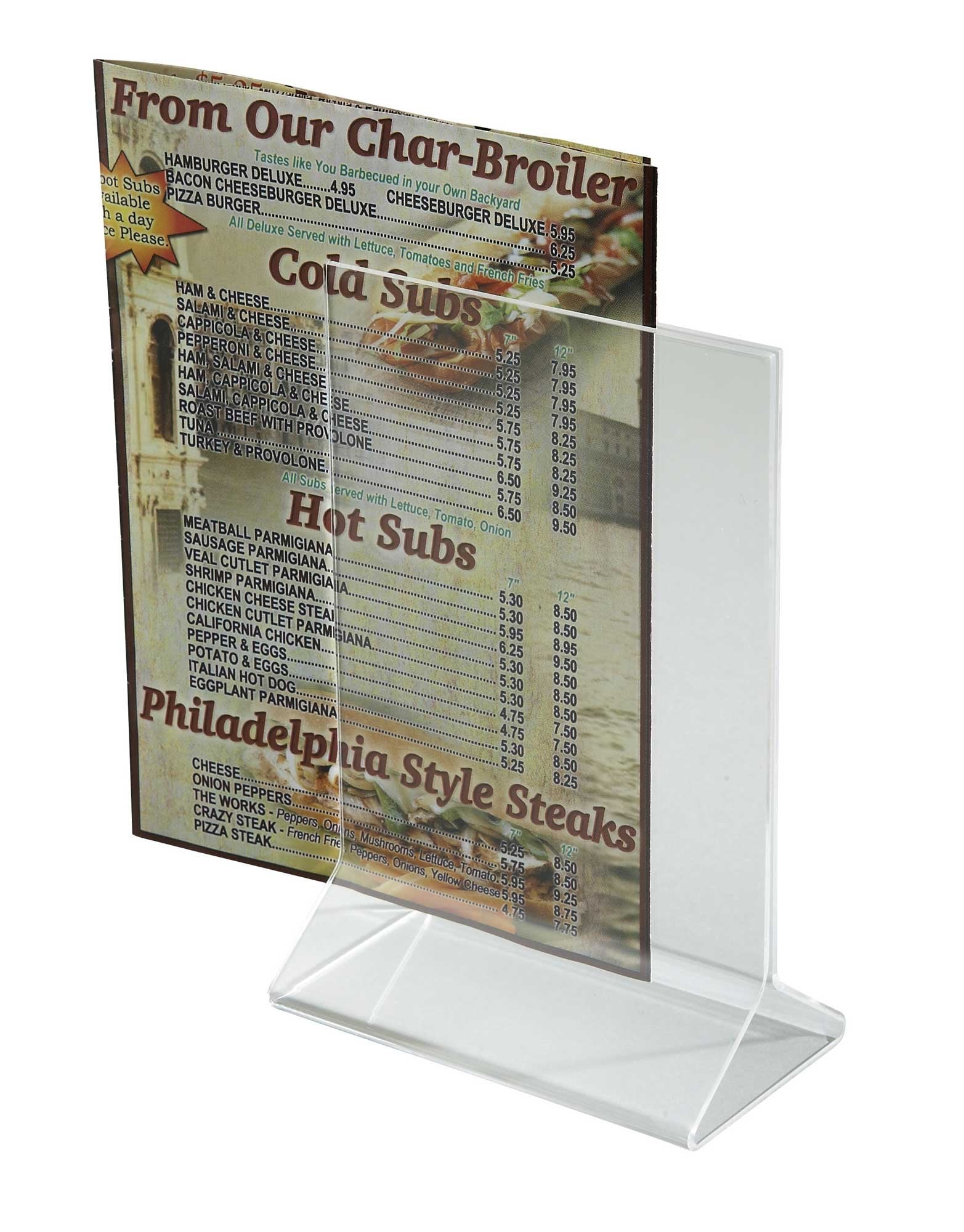 Acrylic Table Tent Menu/Card Holders - 4'' X 6''