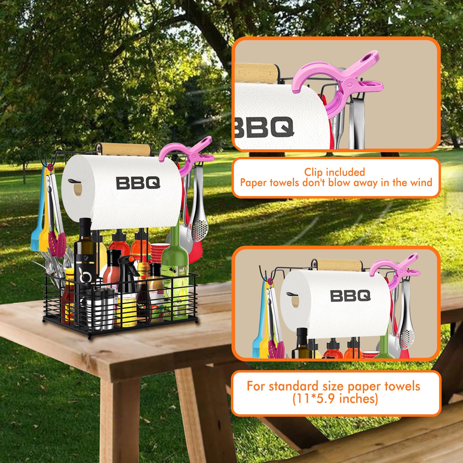 Concons Grill Caddy, Bbq Caddy For Outdoor Grill, Camping Essentials, Camping Accessories, Outdoor Kitchen Bbq Grill Accessories