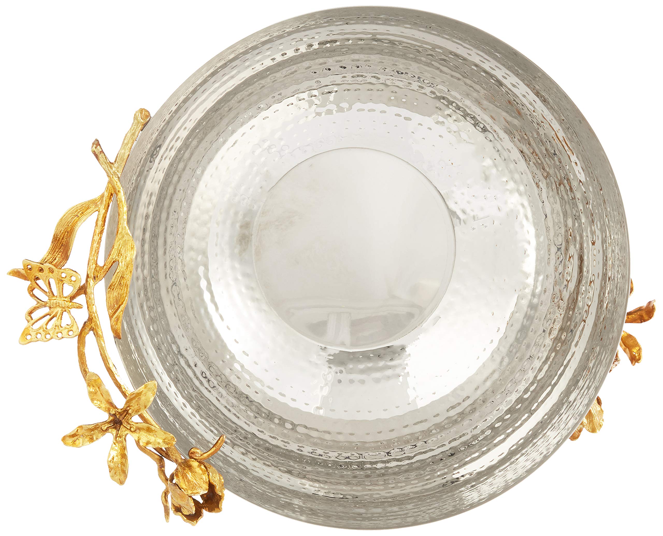 Elegance Butterfly Centerpiece Serving Bowl, 11.5''X5.25'', Silver/Gold