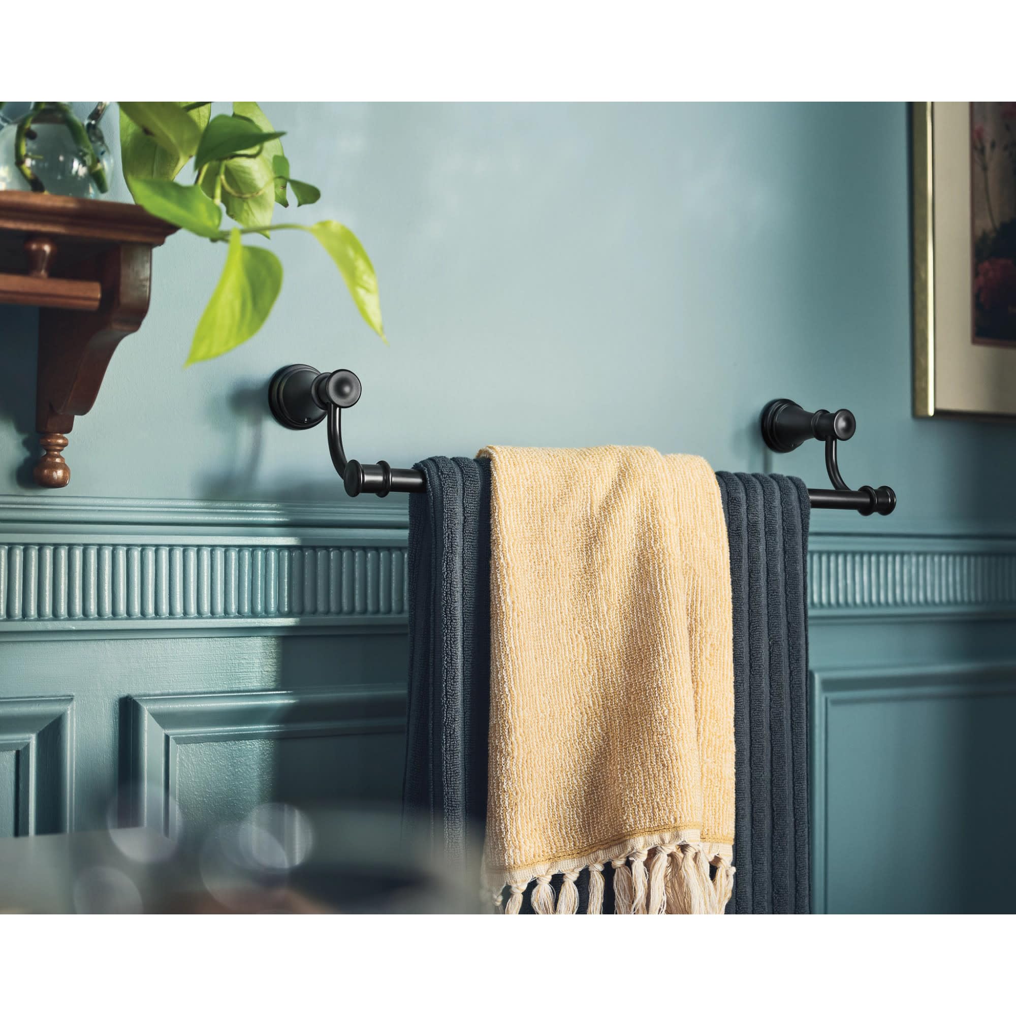 Moen Yb6424Bn Belfield 24-Inch Bathroom -Towel Bar, Brushed Nickel