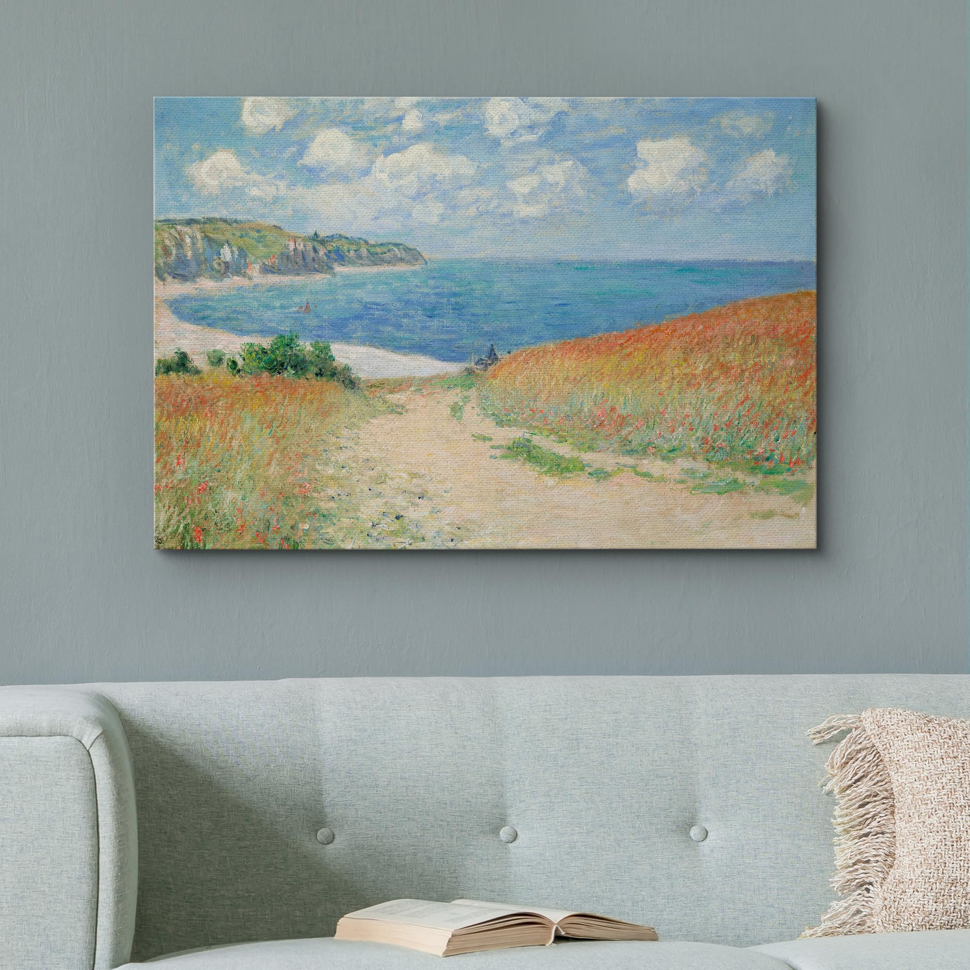 Wall26 Path Through The Corn At Pourville By Claude Monet Giclee Canvas Prints Wrapped Gallery Wall Art | Stretched And Framed R