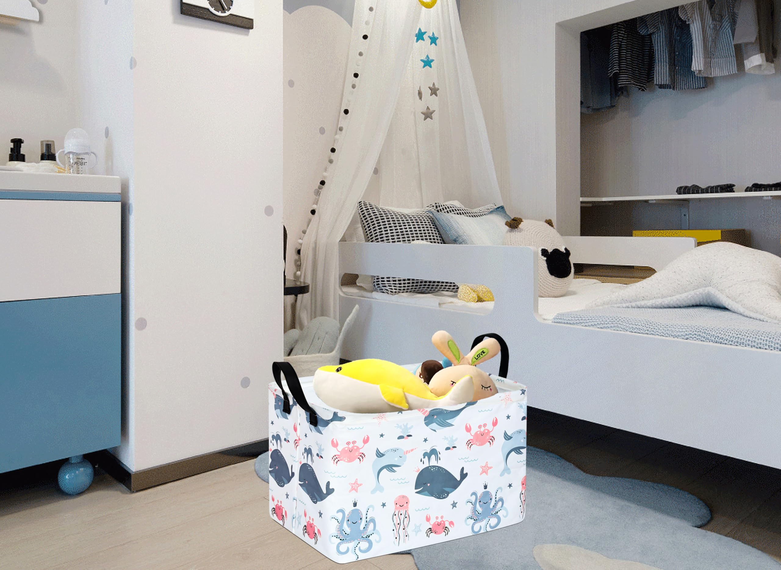 Maizmz Baby Storage Basket Cute Gifts Basket Toys Organizer Waterproof Kids Hamper Nursery Bins Women Storage Cube For Home/Dorm