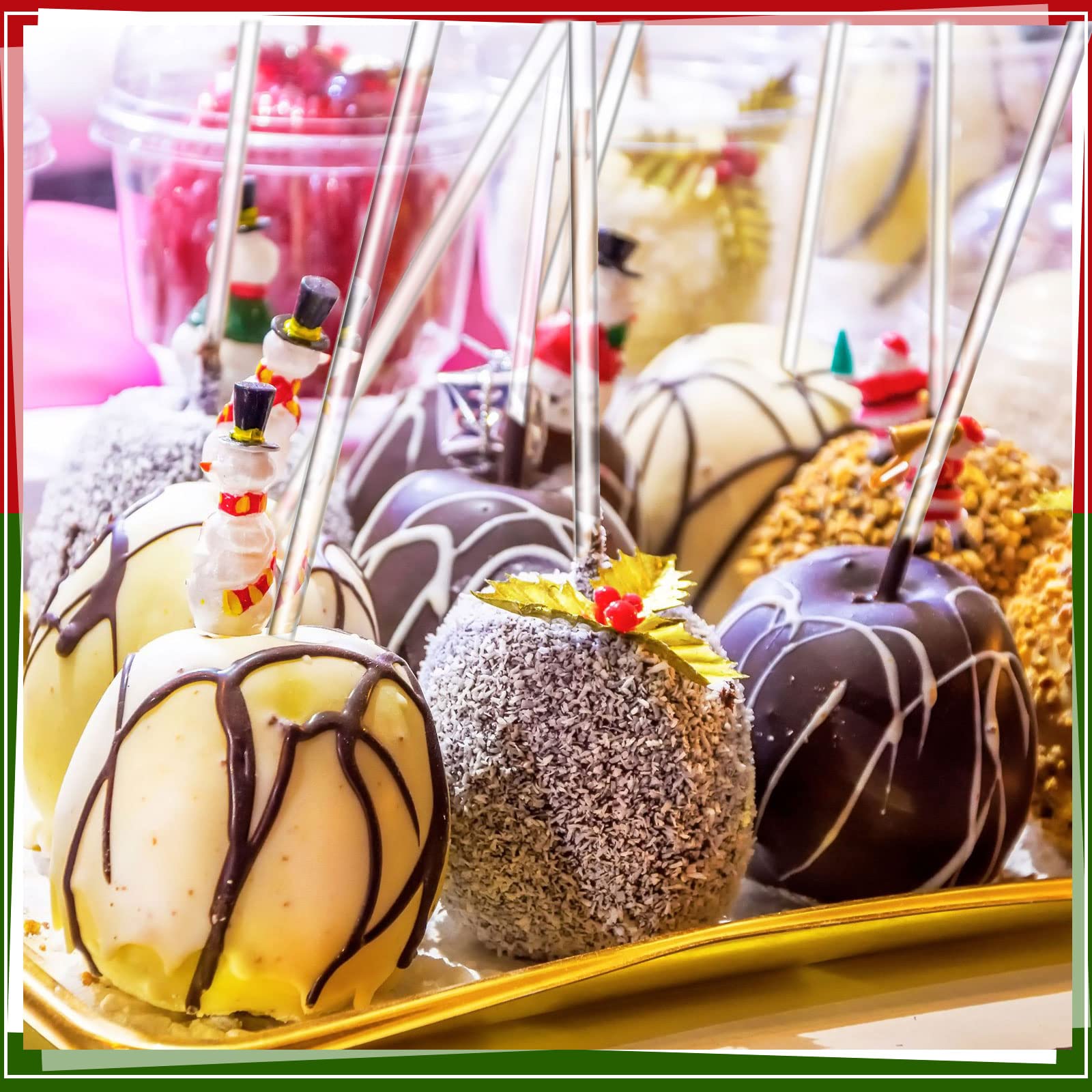 Zopeal 200 Pieces Acrylic Lollipop Sticks Cake Pops Candy Treat Sticks For Wedding Halloween Christmas Candy Cake Pops Toppers C