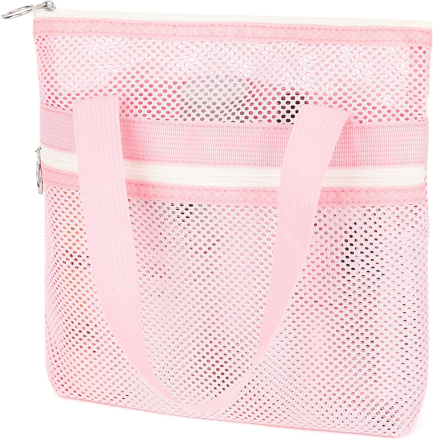 Fammart Mesh Shower Caddy Portable With Zipper & 2 Pockets - Quick Dry Shower Caddy Hanging For Travel Gym Camp Beach - Shower O