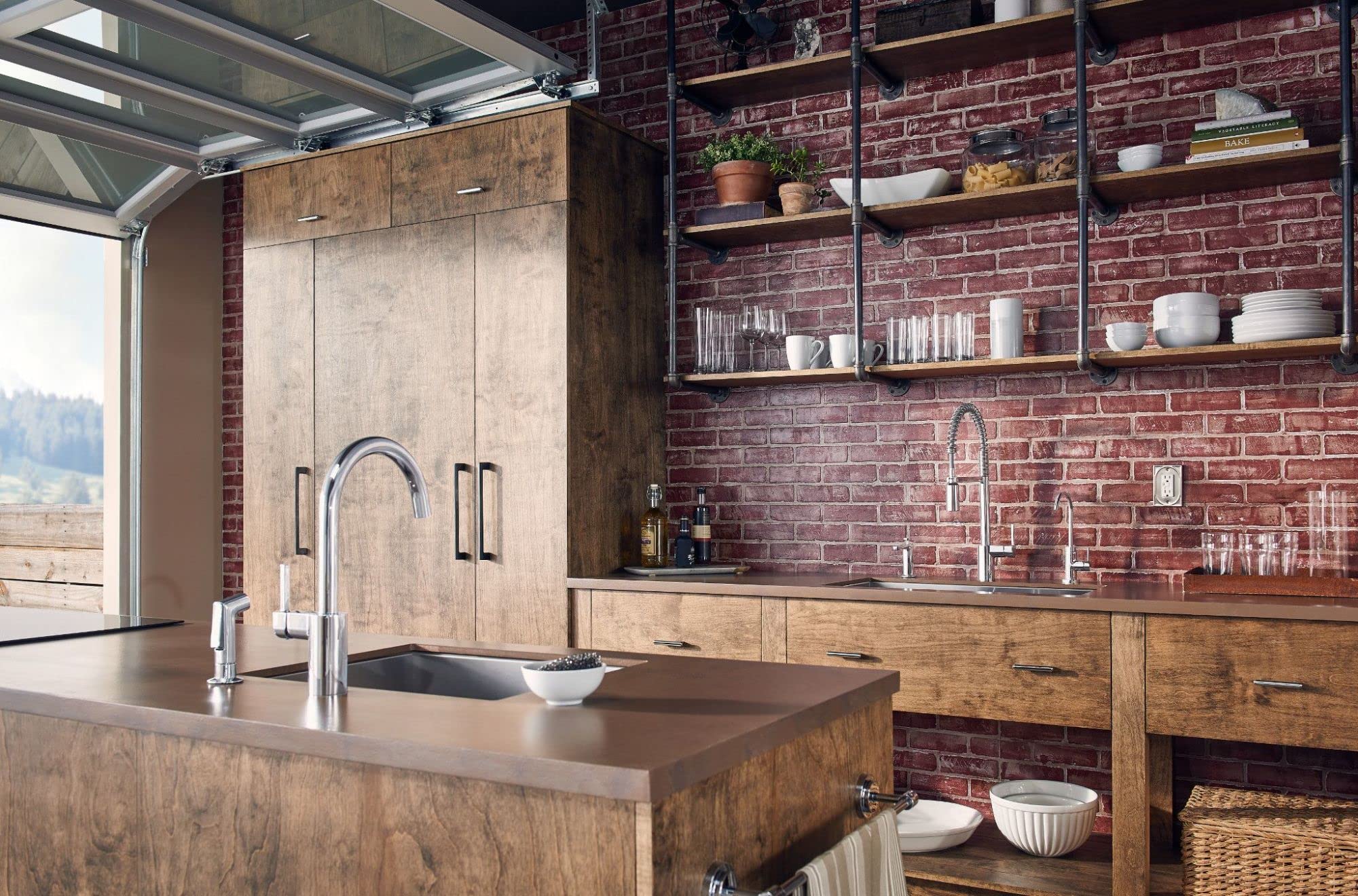 Moen Align Chrome One-Handle Pre-Rinse Spring Pulldown Kitchen Faucet With Pull Down Sprayer And Power Boost, Single Hole Kitche