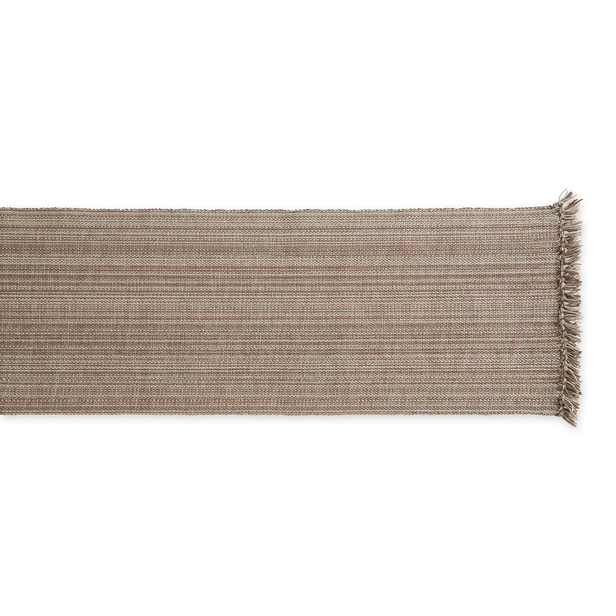 MUSHROOM VARIEGATED FRINGE TABLE RUNNER 13x108