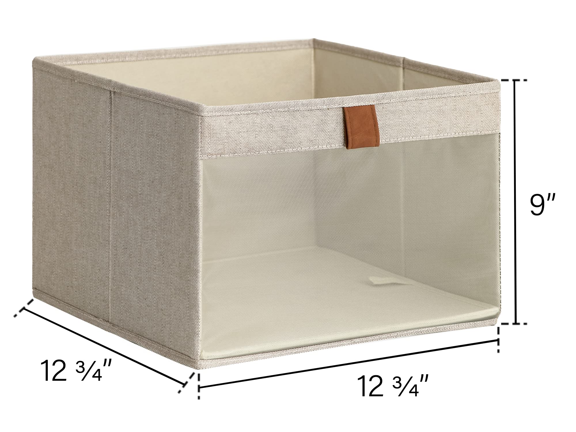 Storageworks Closet Storage Bins With Clear Window And 2 Handles, Foldable Storage Baskets For Shelves, Large Fabric Organizer,