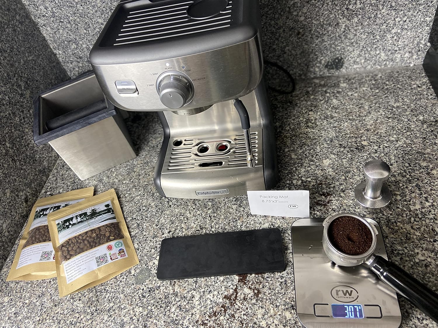 Rattleware Premium Black Tamping Mat - Dense, Durable, And Non-Slip Design - Perfect For Espresso Lovers & Baristas - Expertly C