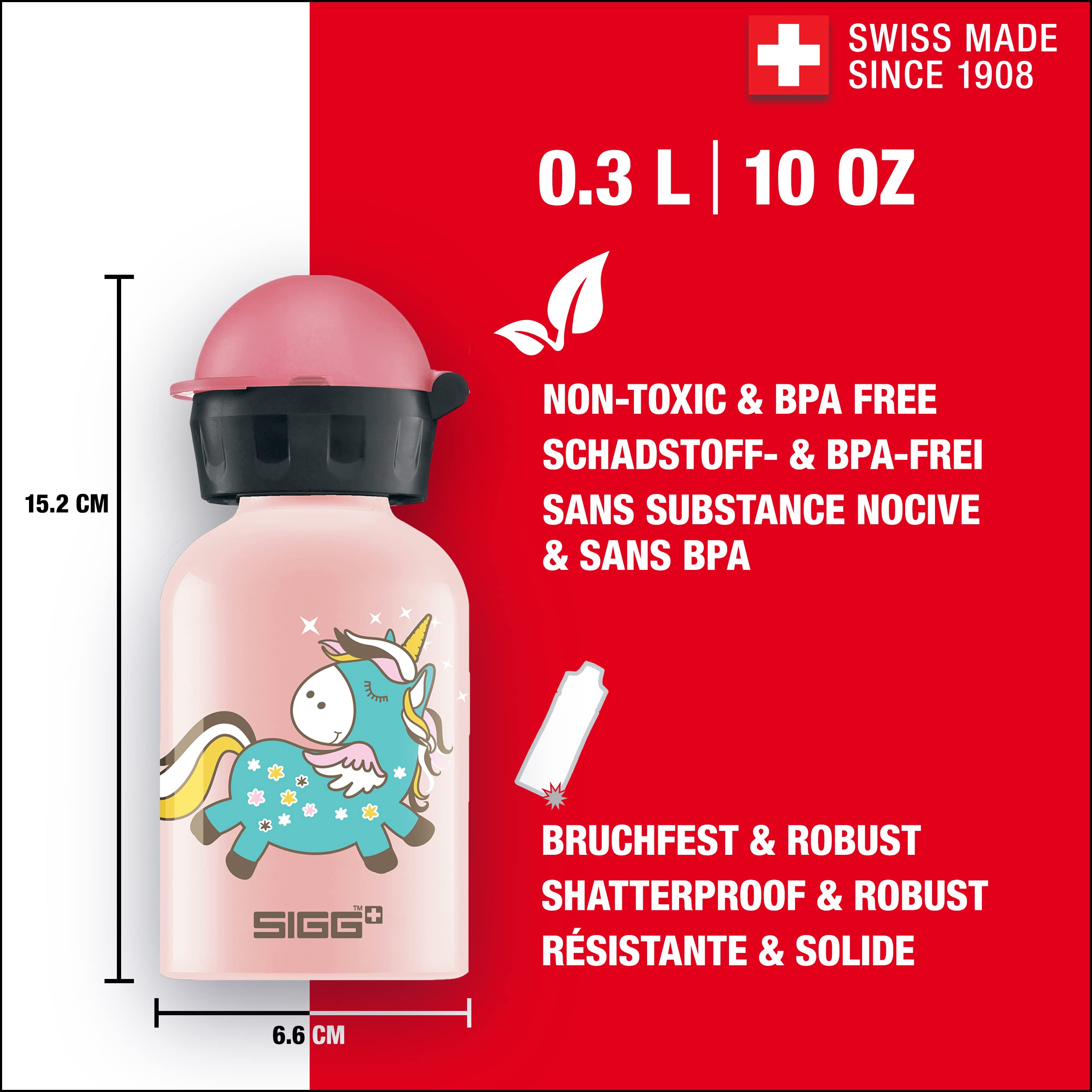 Sigg - Kids Water Bottle - Fairycon - Leakproof - Lightweight - BPA Free - Aluminum - 10 Oz