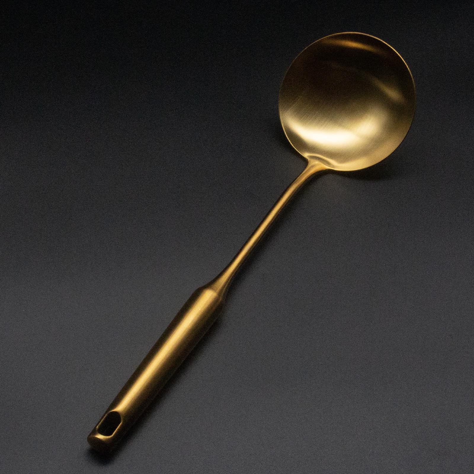 Incontesta Stainless Steel Ladle Spoon Kitchen Turner - Big Soup Ladle Useful Cooking Utensil Tool - Soup Ladle-Gold
