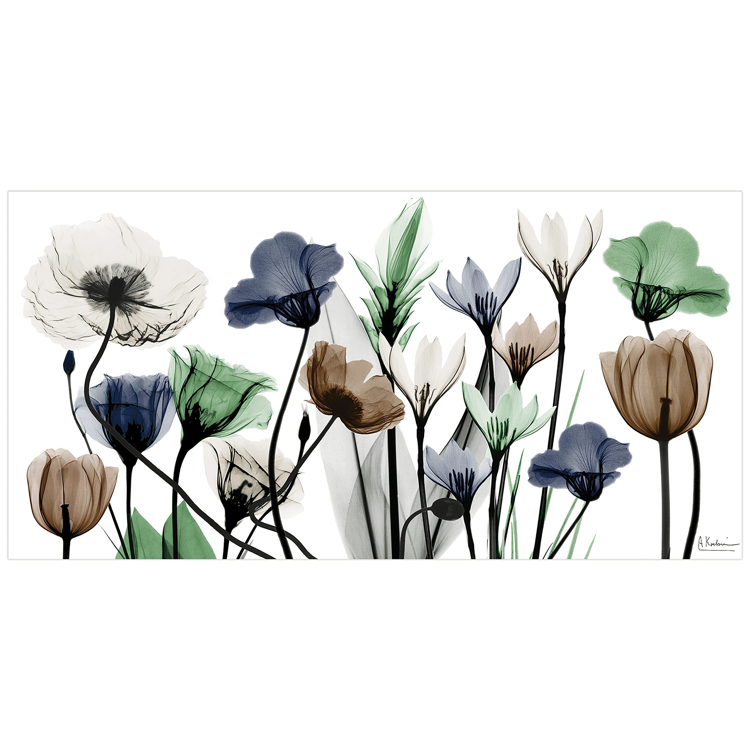 Empire Art Direct Frameless Free Floating Tempered Glass Panel Graphic Wall Art Ready To Hang, 24'' X 48'', Floral Landscape