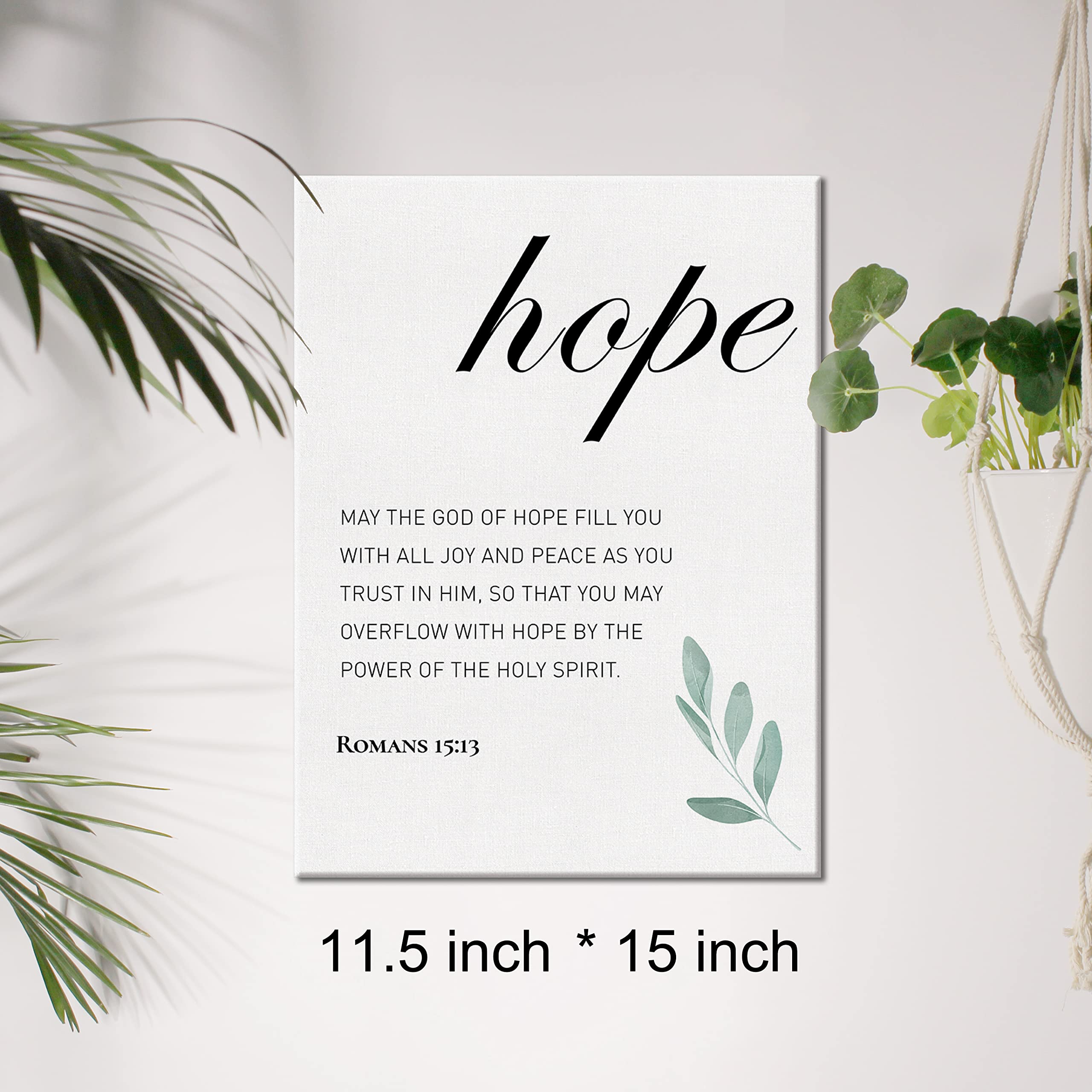 Christian Canvas Wall Art Romans 15:13 May the God of Hope Fill You with all Joy and Peace Canvas Print Positive Scripture Canva