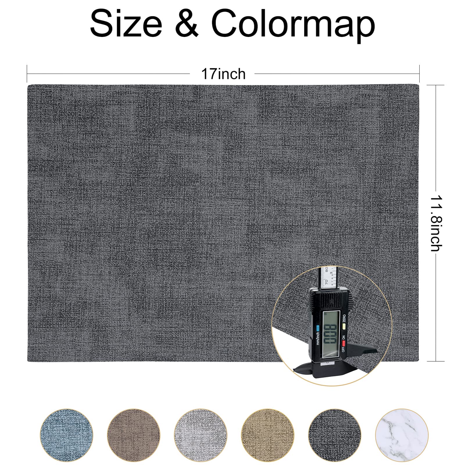Homaxy Faux Leather Heat Resistant Placemats For Dining Table Set Of 6, Waterproof Wipeable Washable Pu Table Mats, Easy To Clea