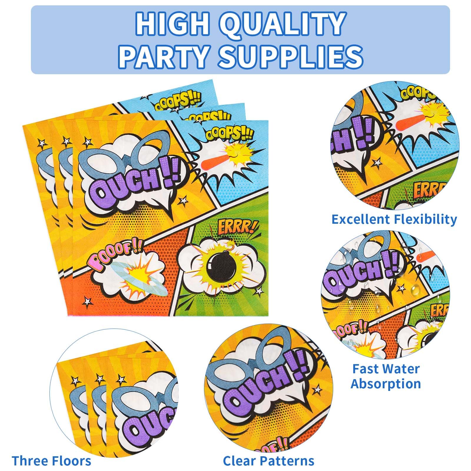 96Pcs Super Theme Hero Party Supplies Super Theme Hero Party Plates Disposabe Hero Action Party Tableware Set For Boys Birthday