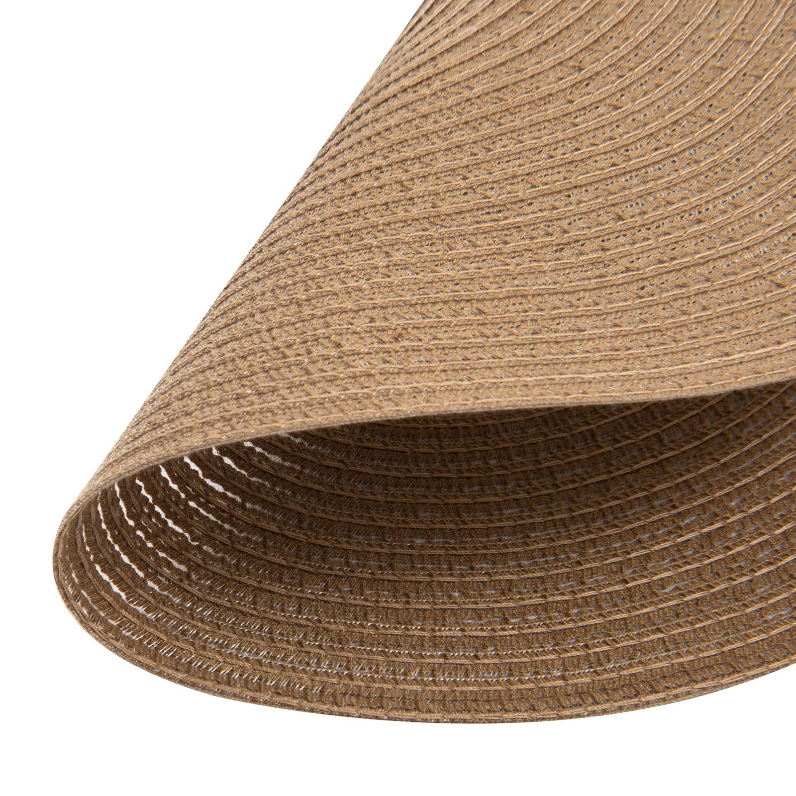 SHACOS Round Braided Placemats Set of 6 Washable Cotton Polyester 15 inch Round Table Place Mat for Dining Table (Brown, 6)