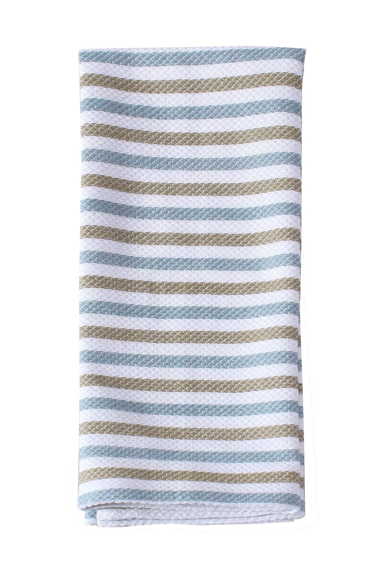 ACCENTHOME Cotton Kitchen Towels Set Of 4 - Absorbent Dish Towels Set | Tea Towels | Bar Towels | Marino Leaf Print Kitchen Dish Towels - Multi Purpose Kitchen linen   Drying Dish Hand Towels 20x28